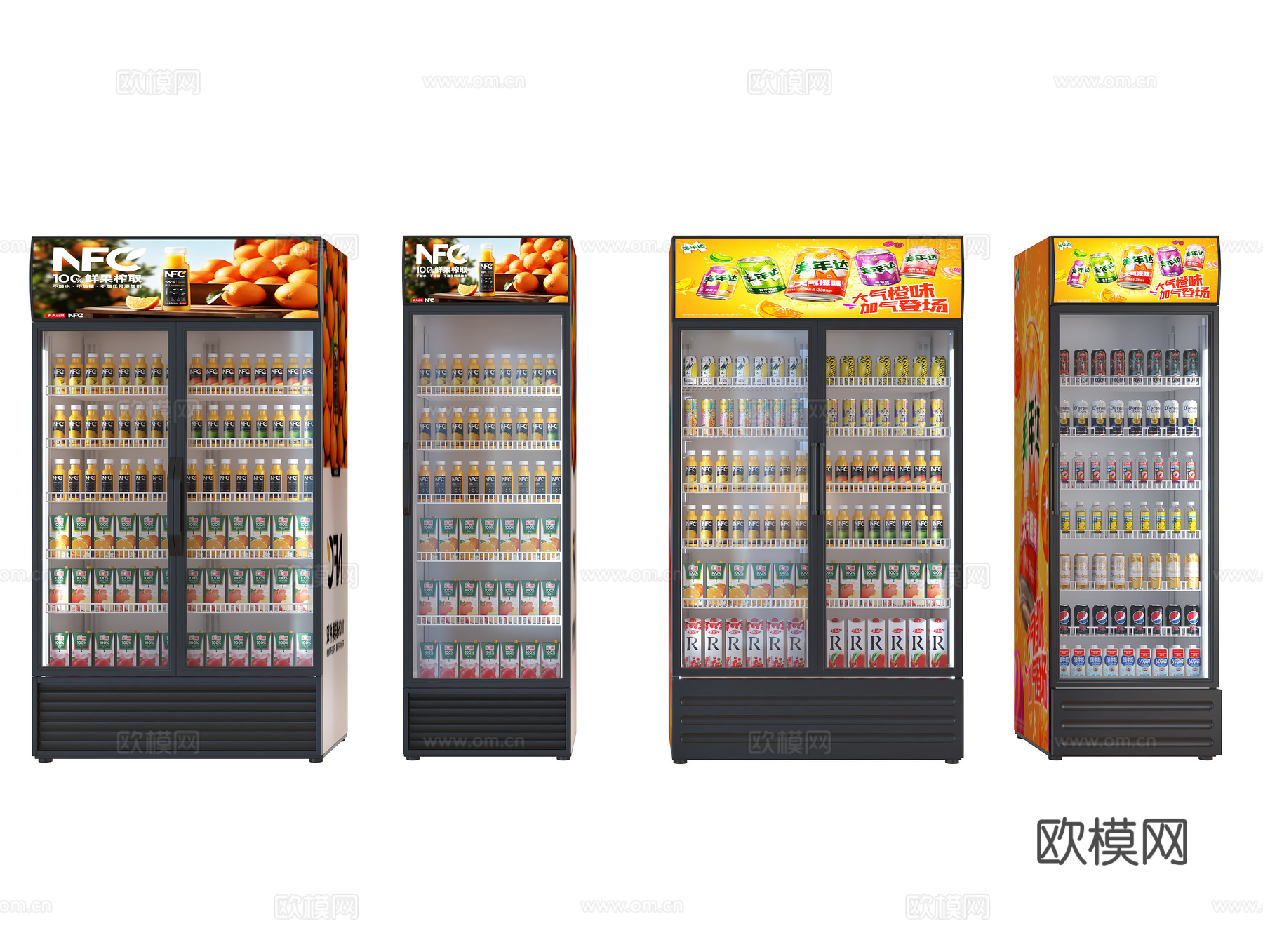 饮料柜 冷饮柜 啤酒饮料矿泉水 冷藏柜 保鲜柜 冰柜 冷柜su模型