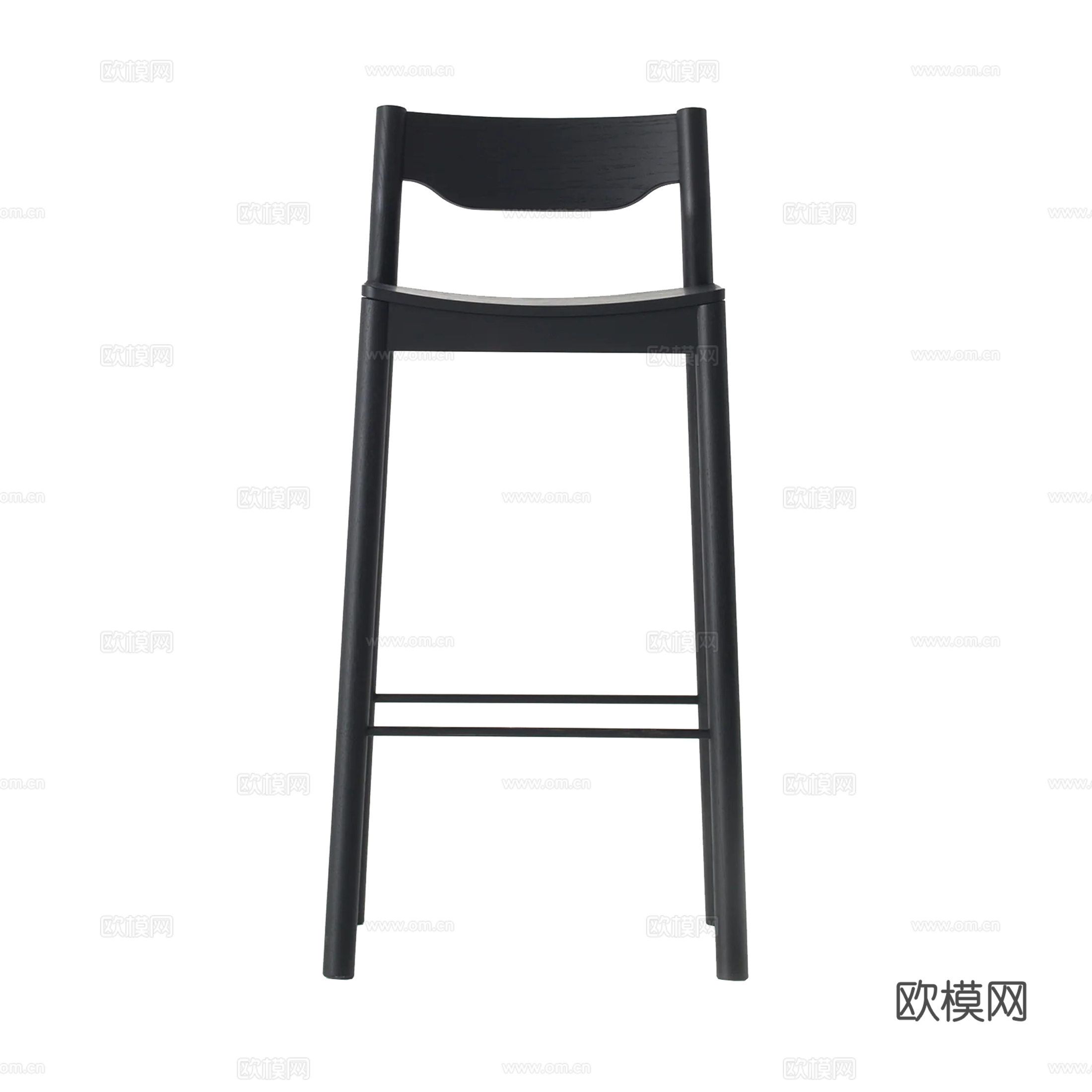 木质吧台椅su模型