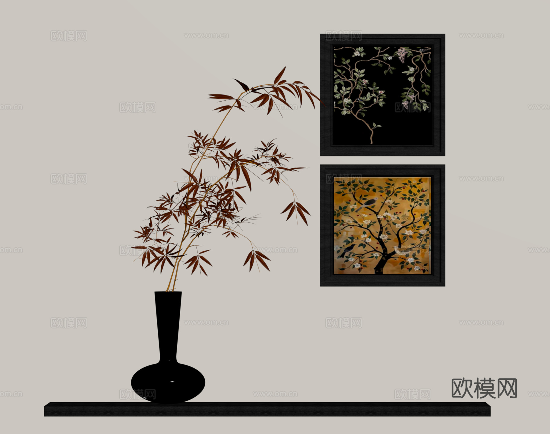 法式复古墙饰挂件su模型