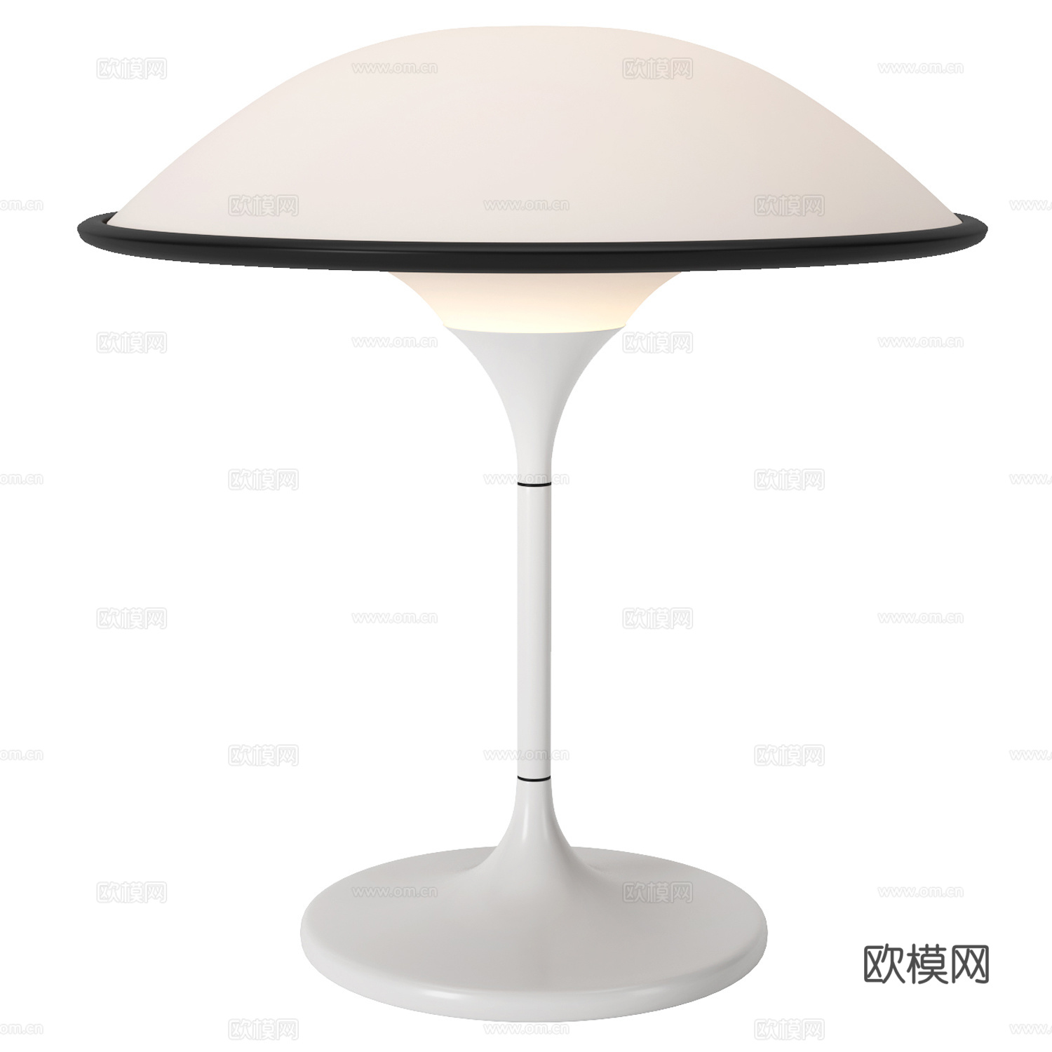 现代极简奶油风飞碟台灯阅读灯3d模型下载（渲染图1）