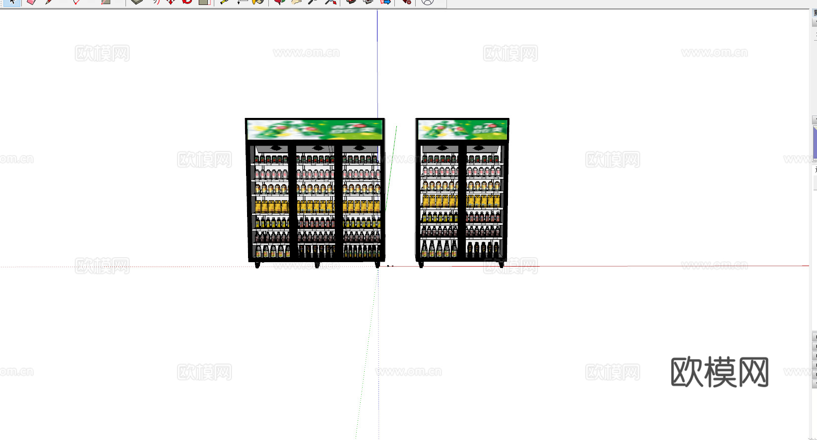 饮料柜 冷饮柜 啤酒饮料矿泉水 冷藏柜 保鲜柜 冰柜 冷柜su模型