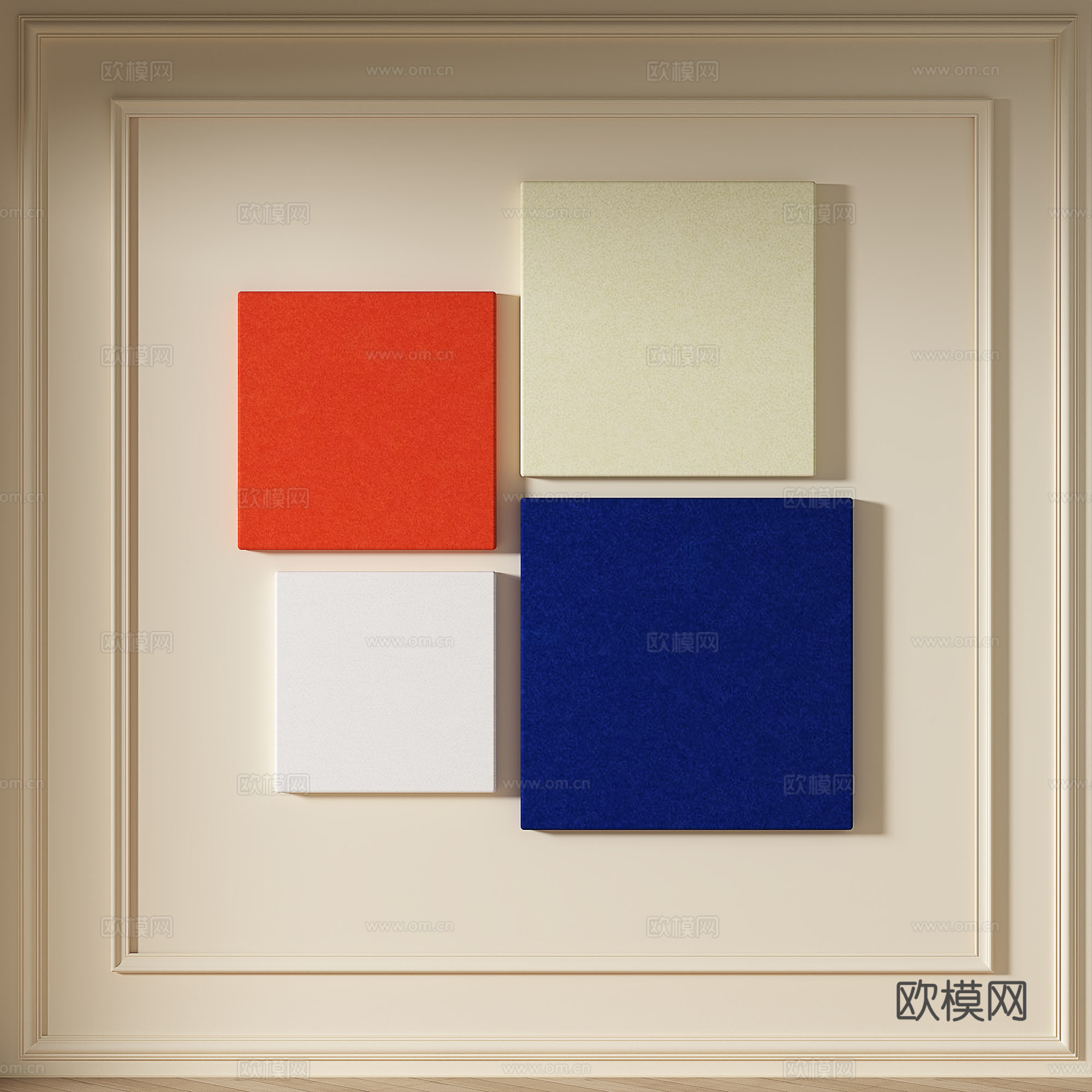 现代，简约，抽象，组合，装饰画免费3d模型