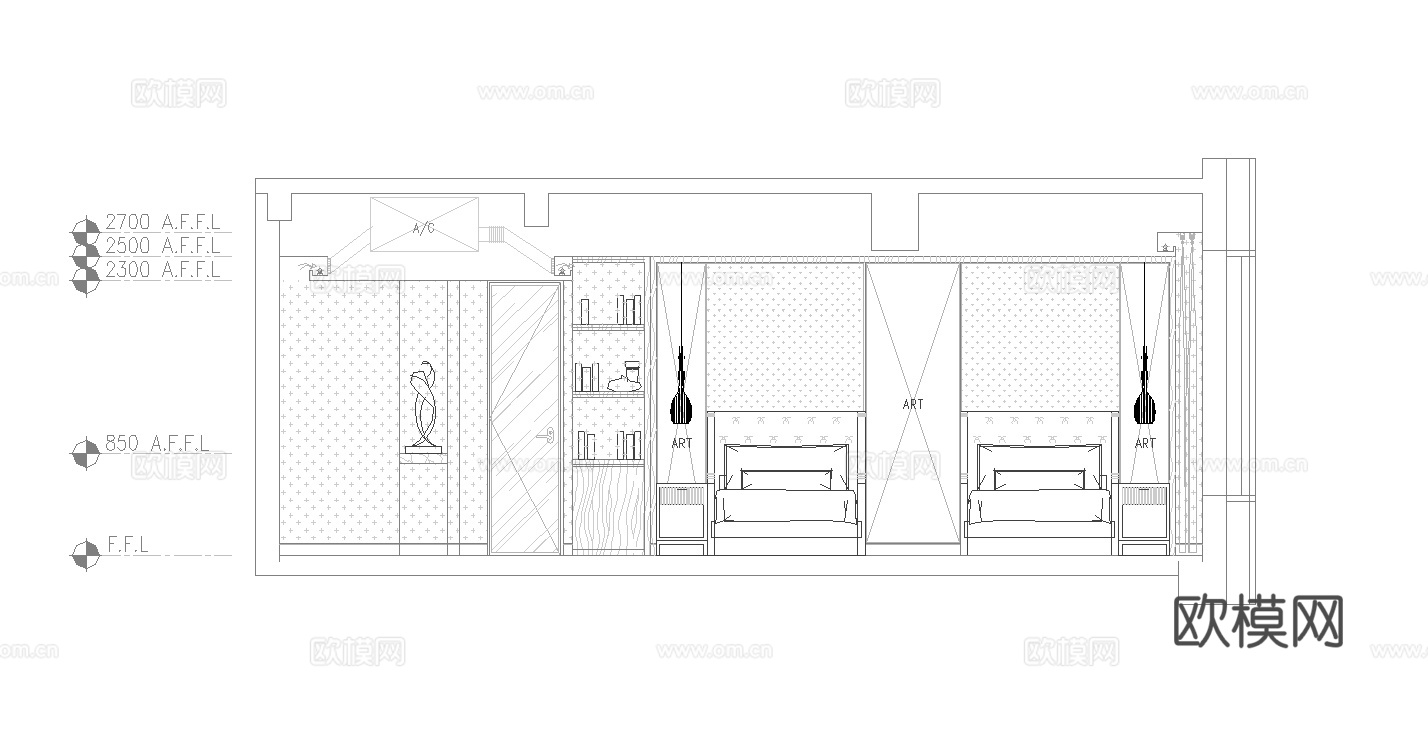 最新完整版大酒店施工图合集cad施工图下载（渲染图6）