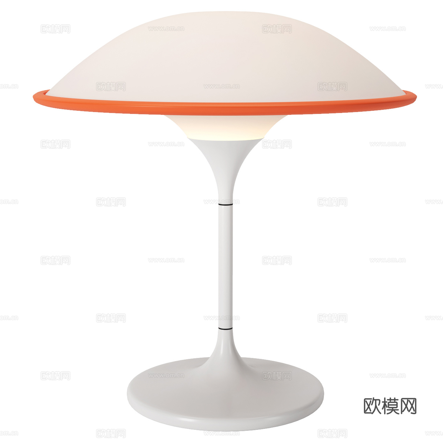 现代极简奶油风飞碟台灯阅读灯3d模型下载（渲染图3）