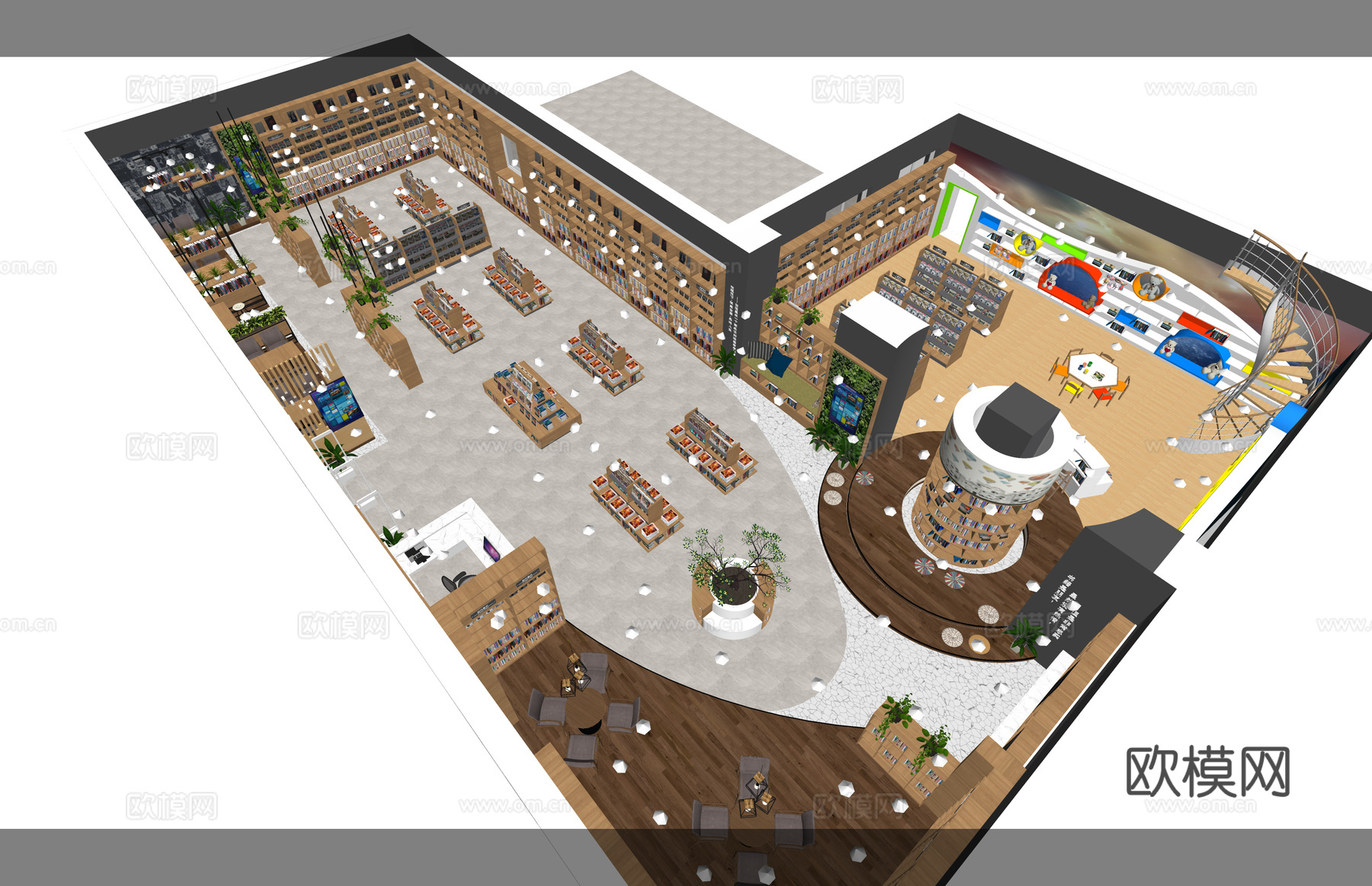 公共空间 走廊 政府机构 停车场 办事处su模型