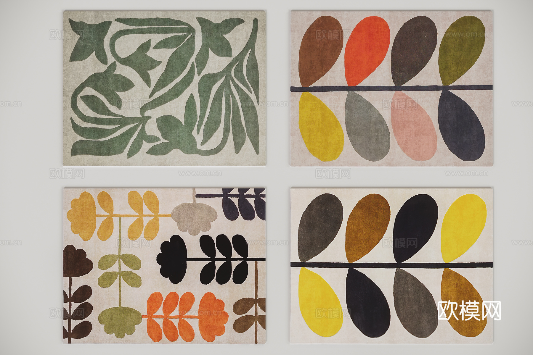 现代中古风地毯su模型