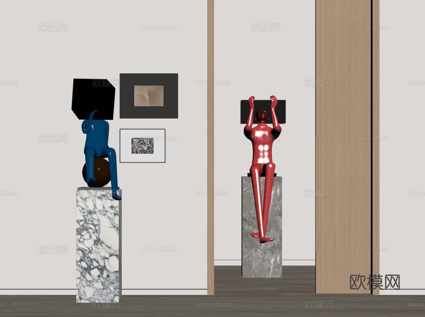 现代人形雕塑 创意雕塑su模型