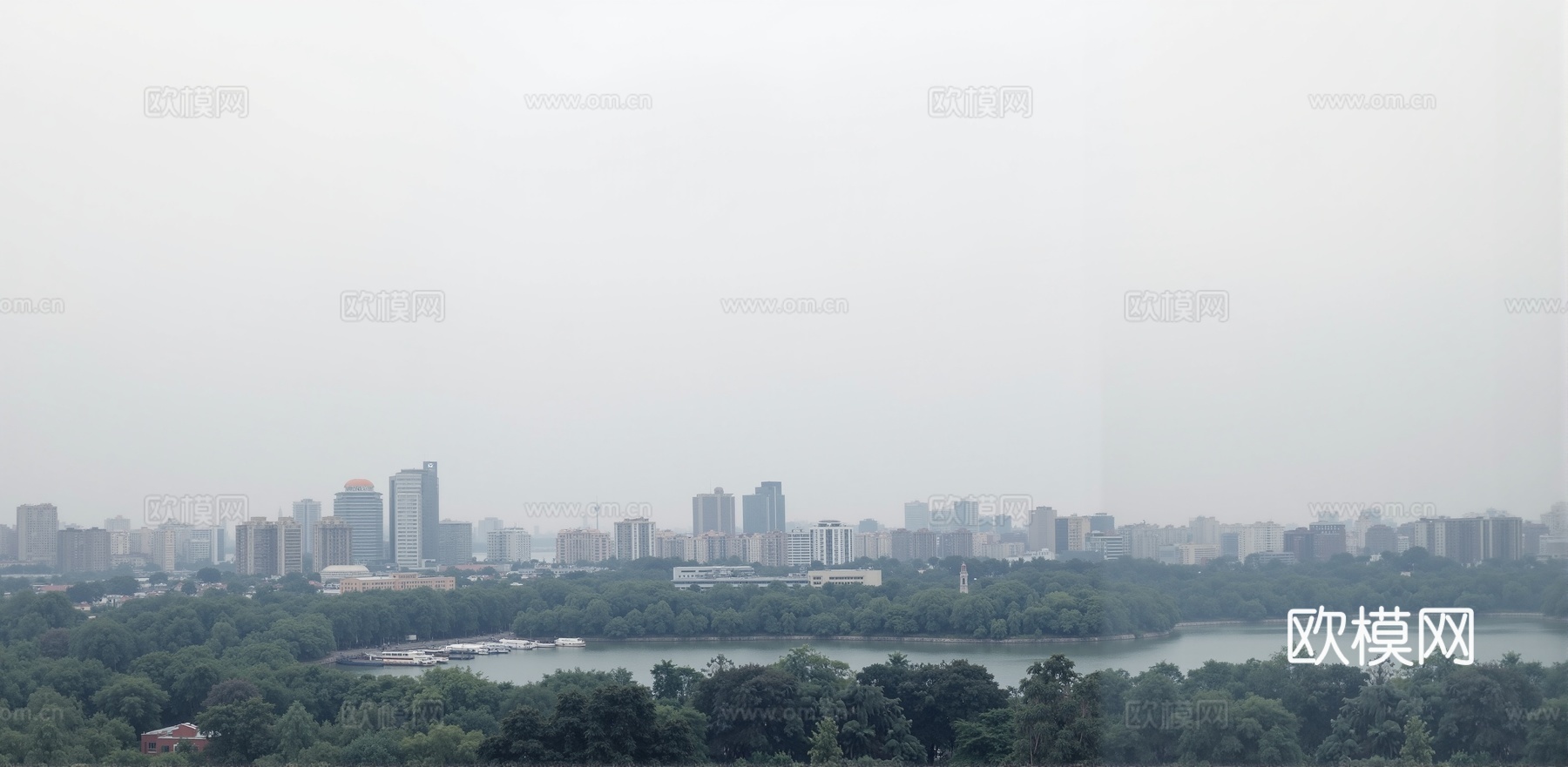 现代城市白天外景天空外景