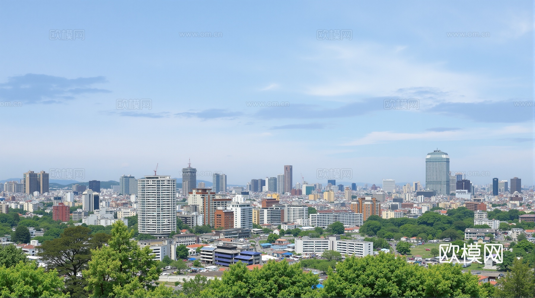 现代城市白天外景天空外景