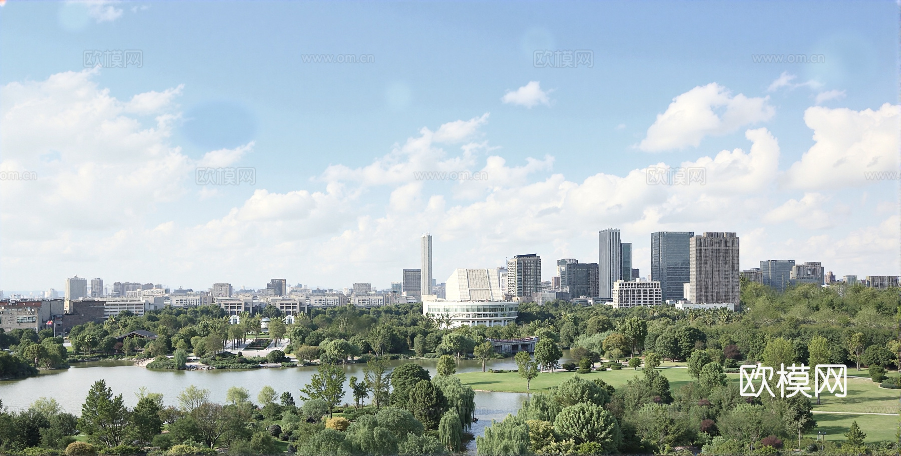 现代城市白天外景天空外景