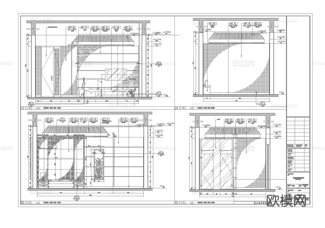 最新完整版spa足浴店施工图合集cad施工图
