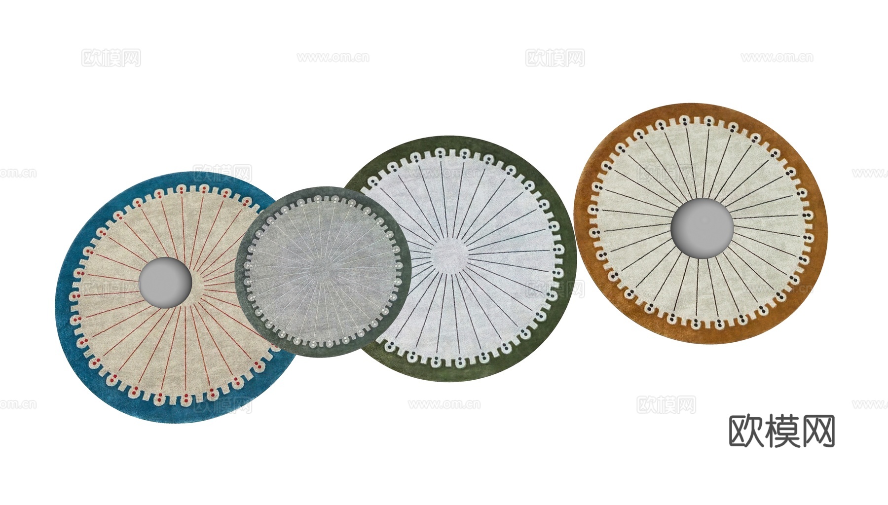 现代中古风地毯su模型