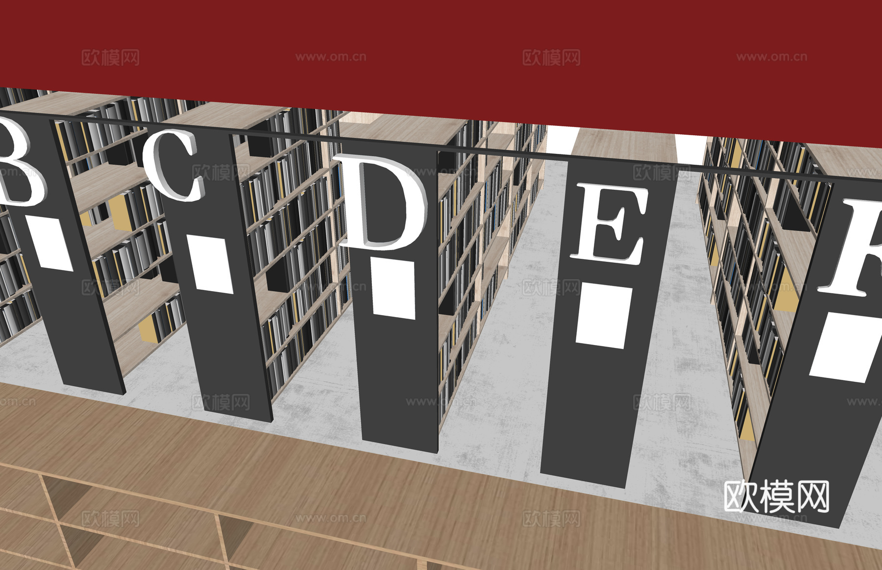 走廊 办事大厅 停车场 政府机构 休息站su模型