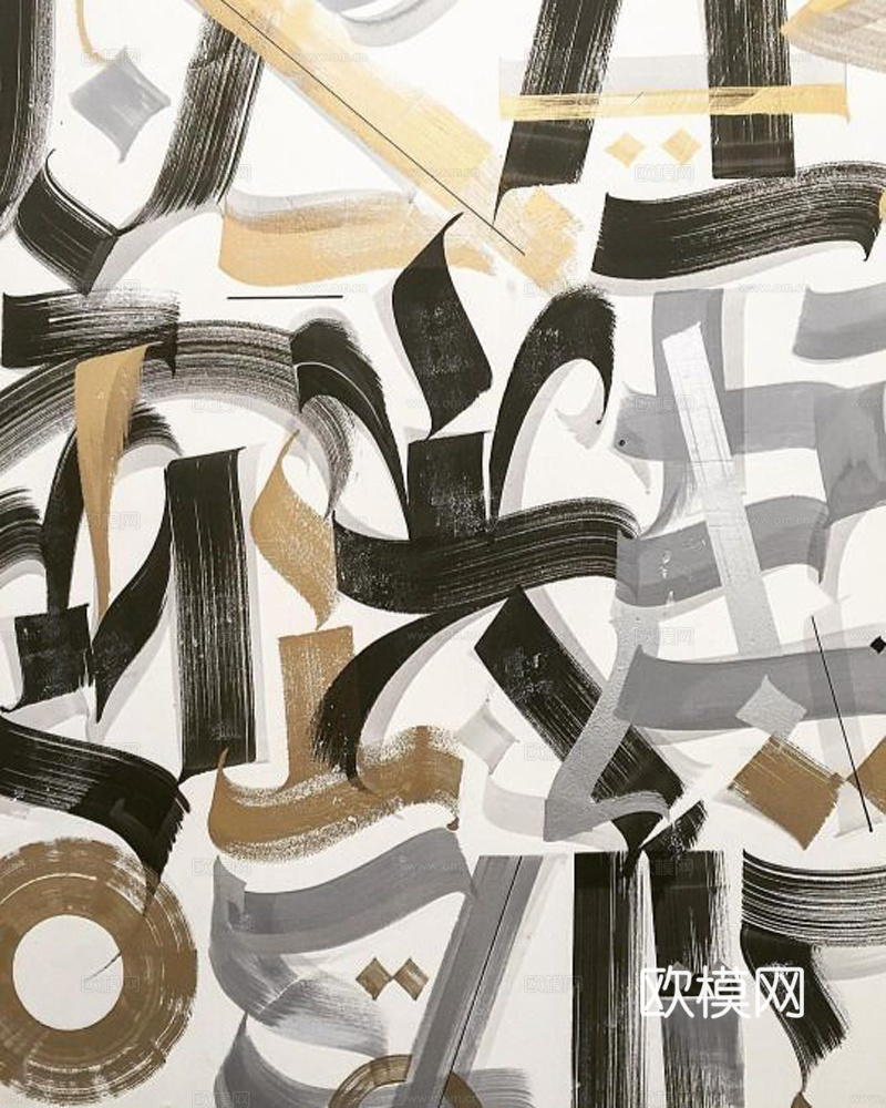 现代装饰艺术画 抽象画 现代画贴图