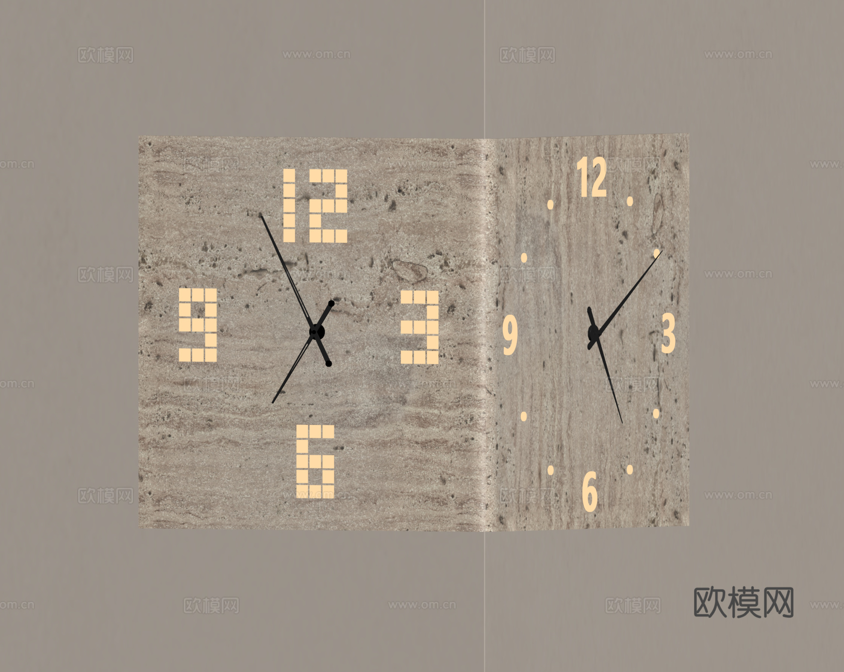 侘寂现代转角墙饰挂件su模型