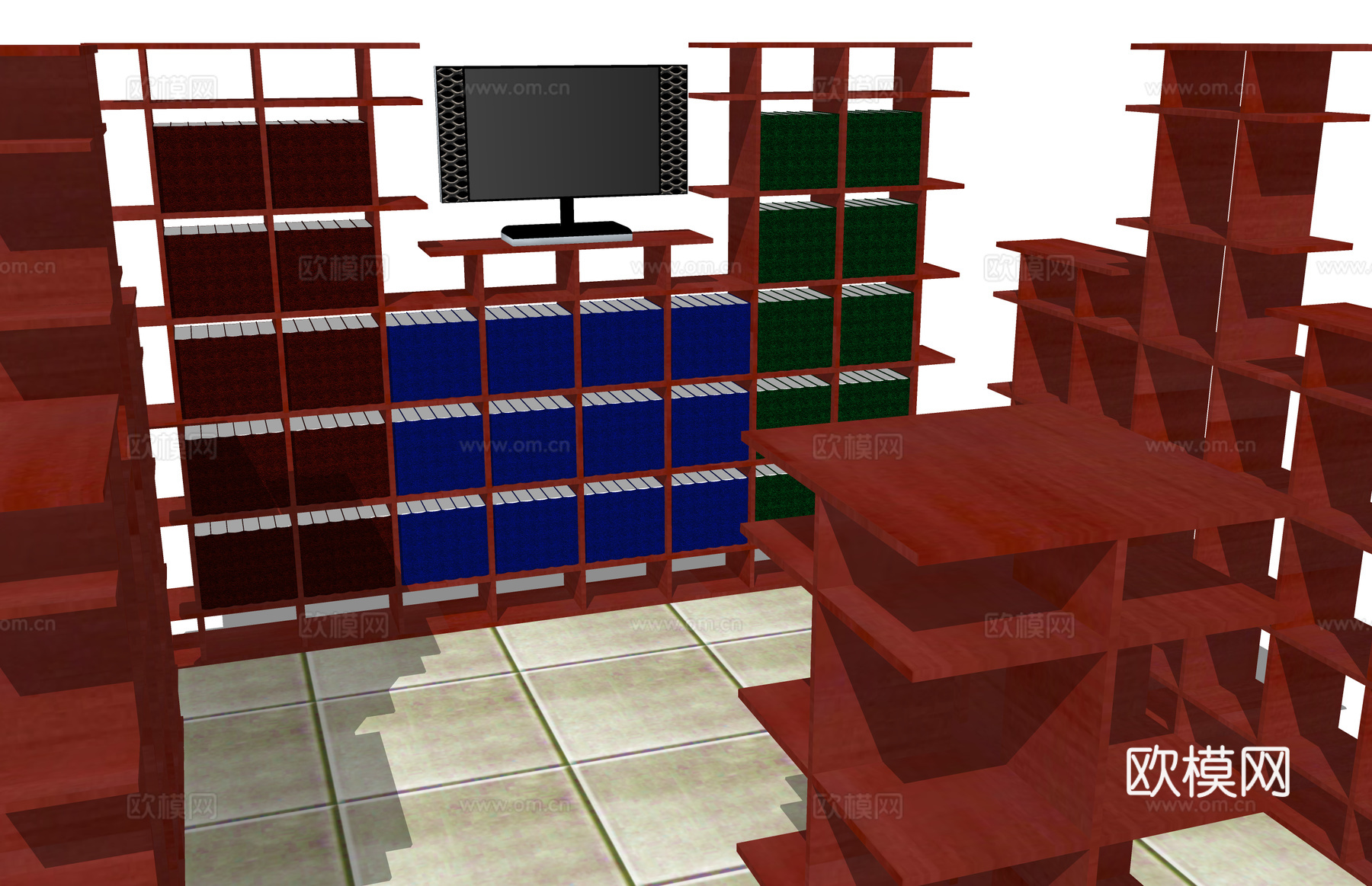 走廊 办事大厅 停车场 政府机构 休息站su模型