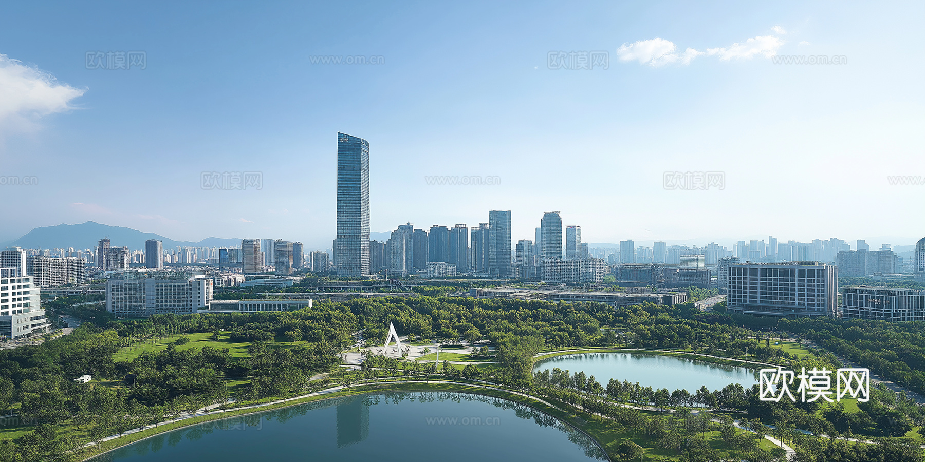 现代城市白天外景天空外景