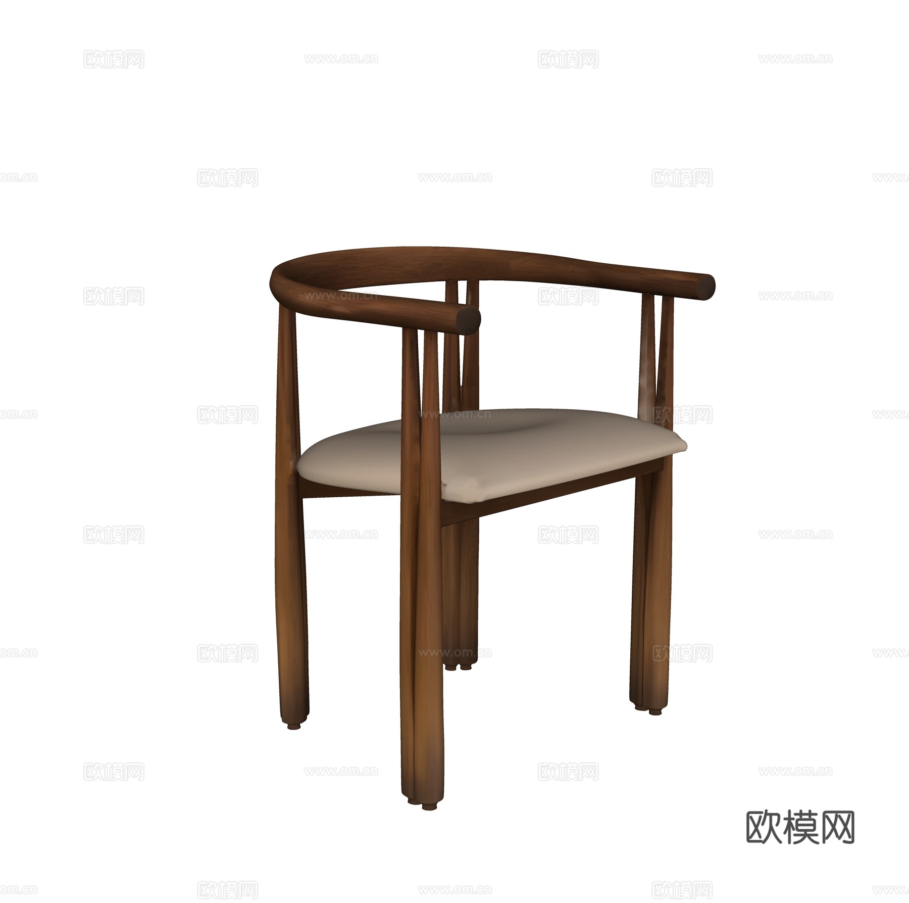 木质单椅 餐椅su模型