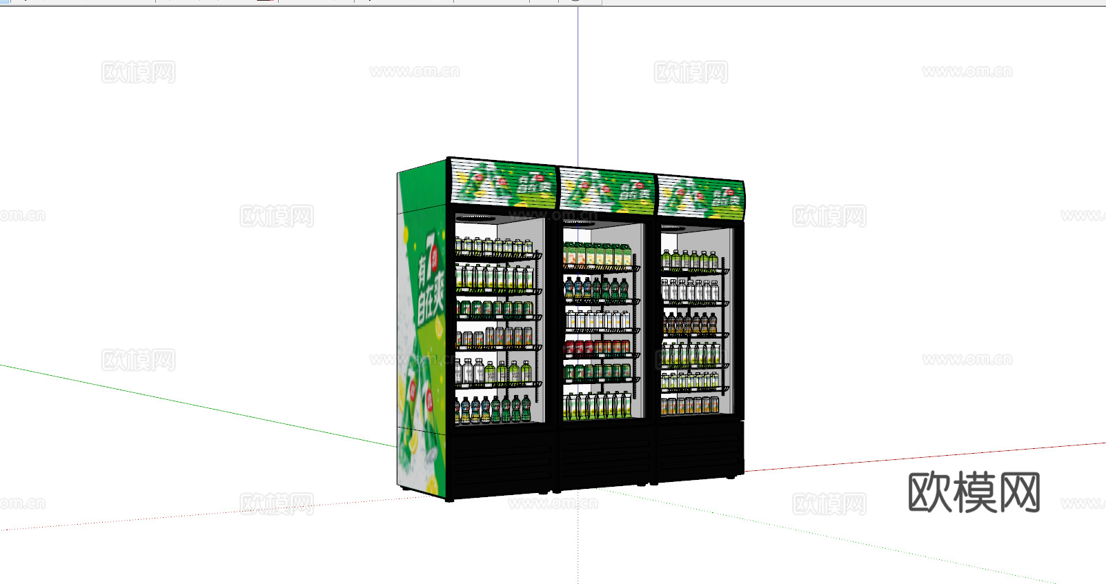 饮料柜 冷饮柜  酒水饮料矿泉水 冰柜 冷藏柜 冷柜 保鲜柜su模型