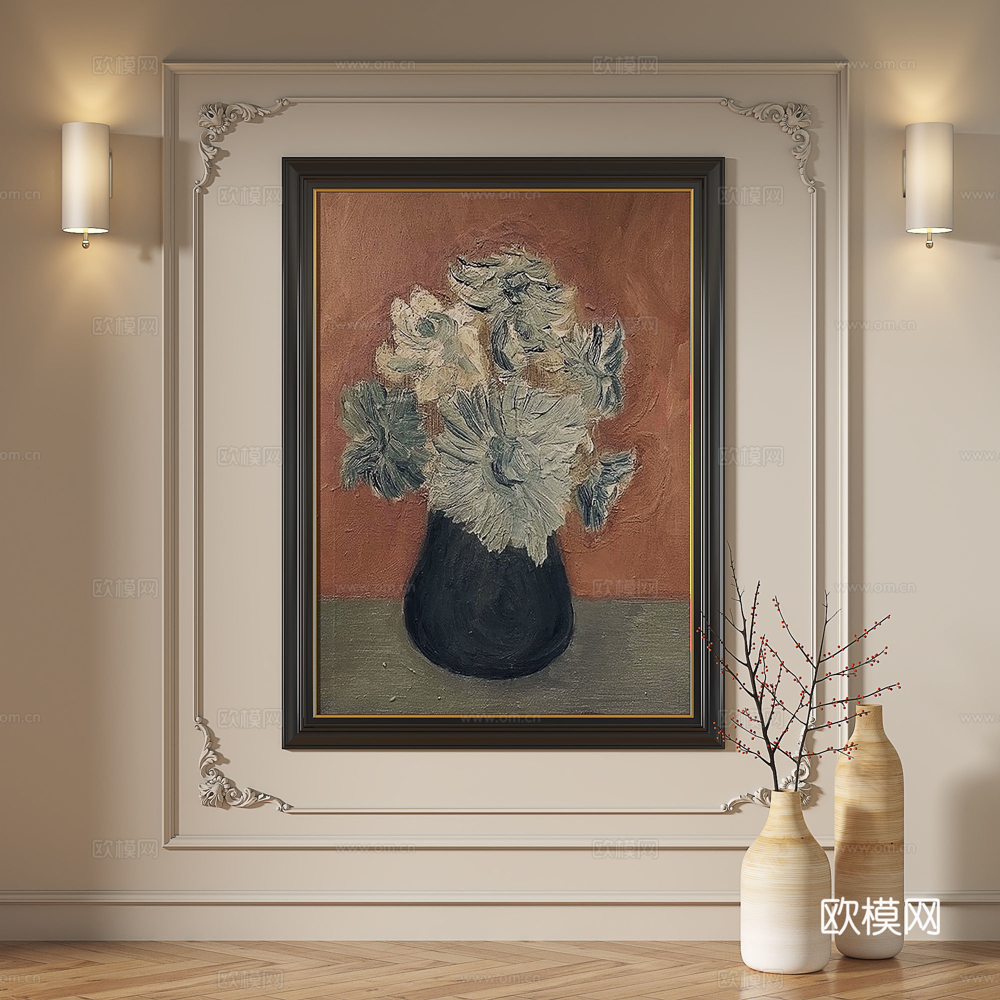 法式，复古，中古，现代，轻奢，简约，抽象，装饰画免费3d模型