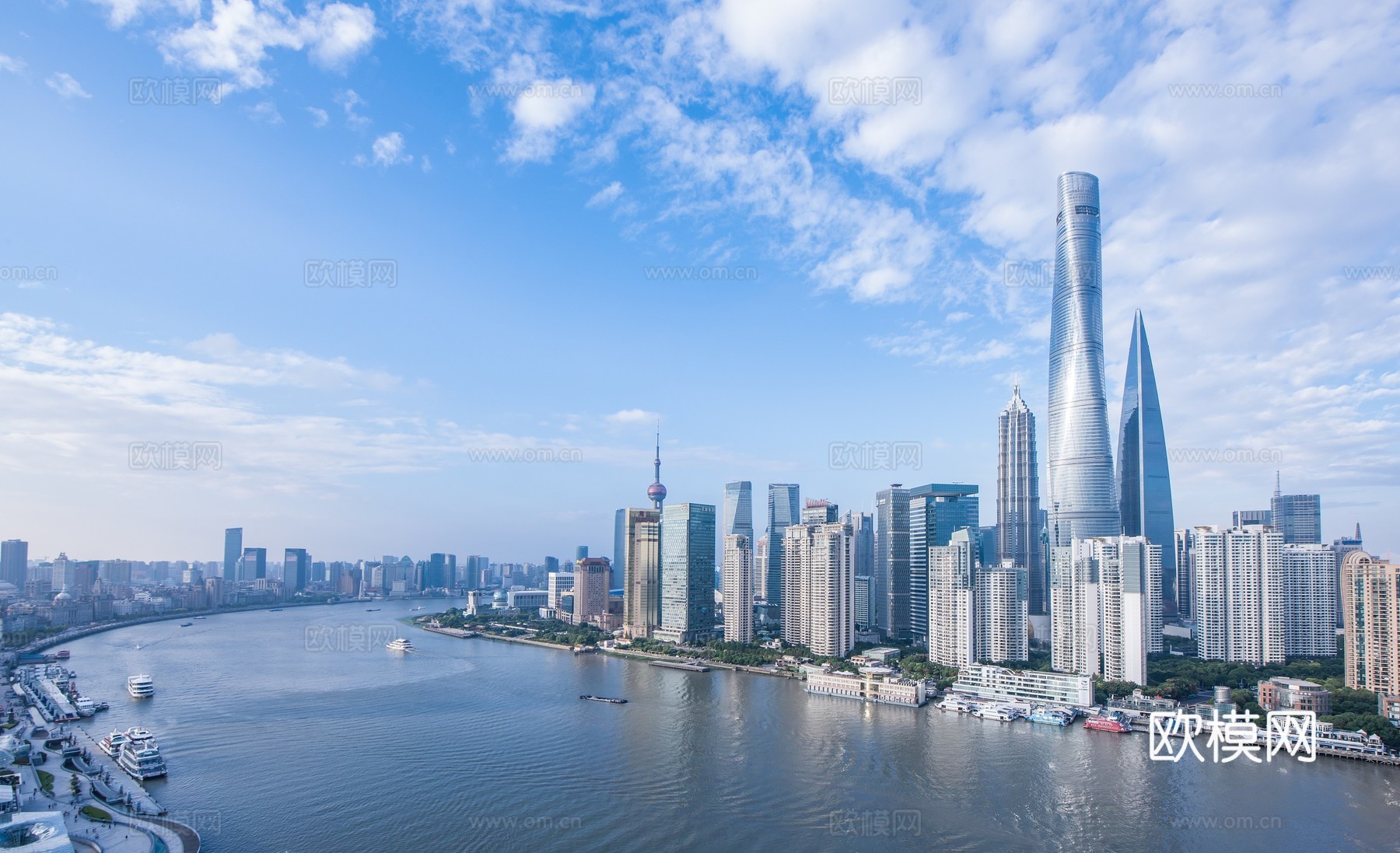 白天城市建筑户外江景外景贴图