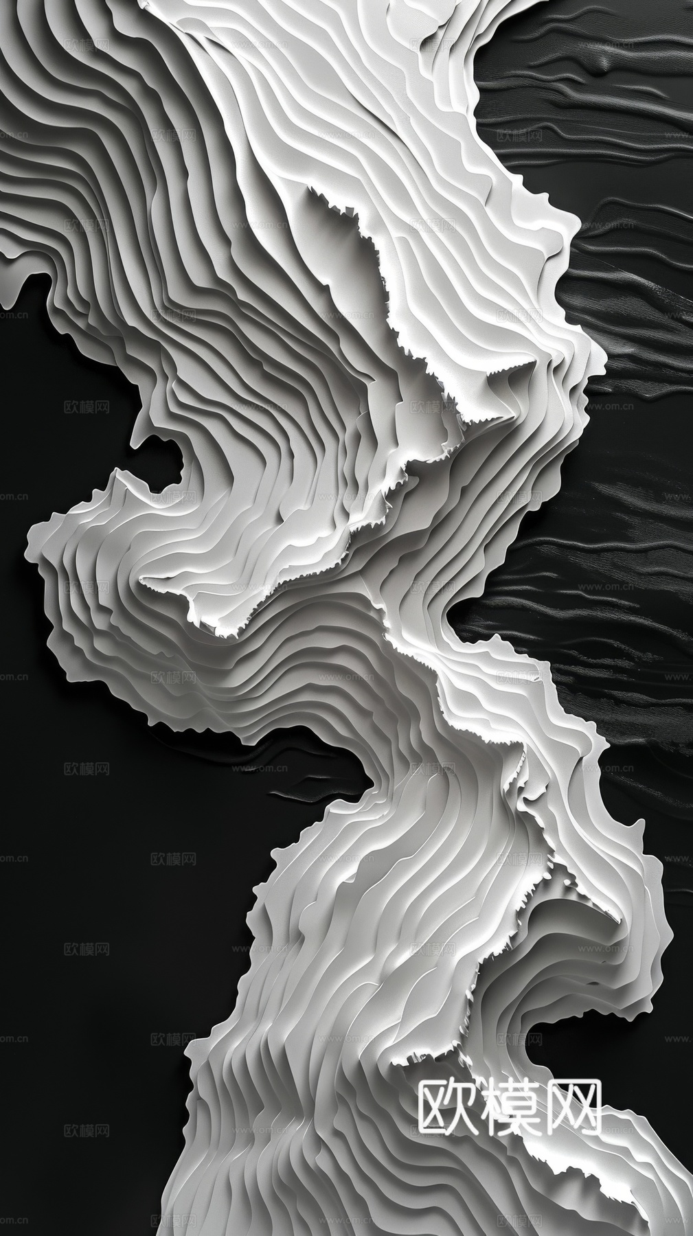 现代轻奢黑白挂画贴图