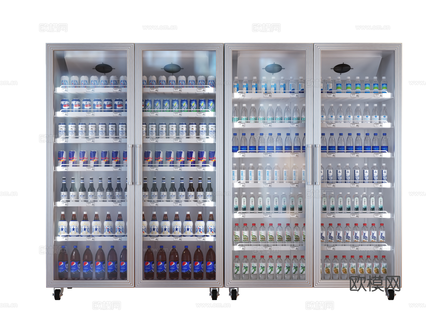 饮料柜 冷饮柜 啤酒饮料矿泉水 冷藏柜 保鲜柜 冰柜 冷柜su模型