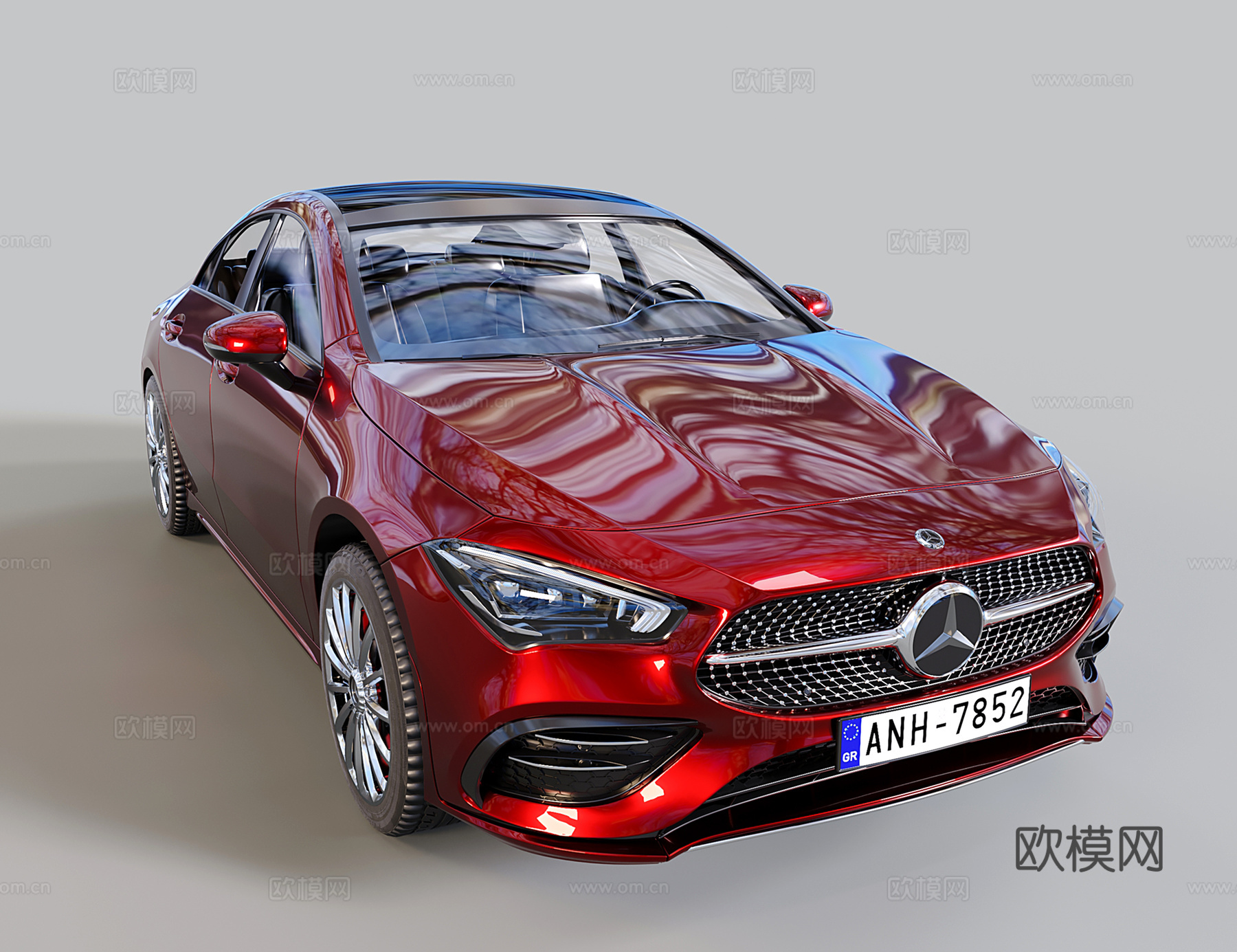 现代汽车 红色轿车 奔驰su模型