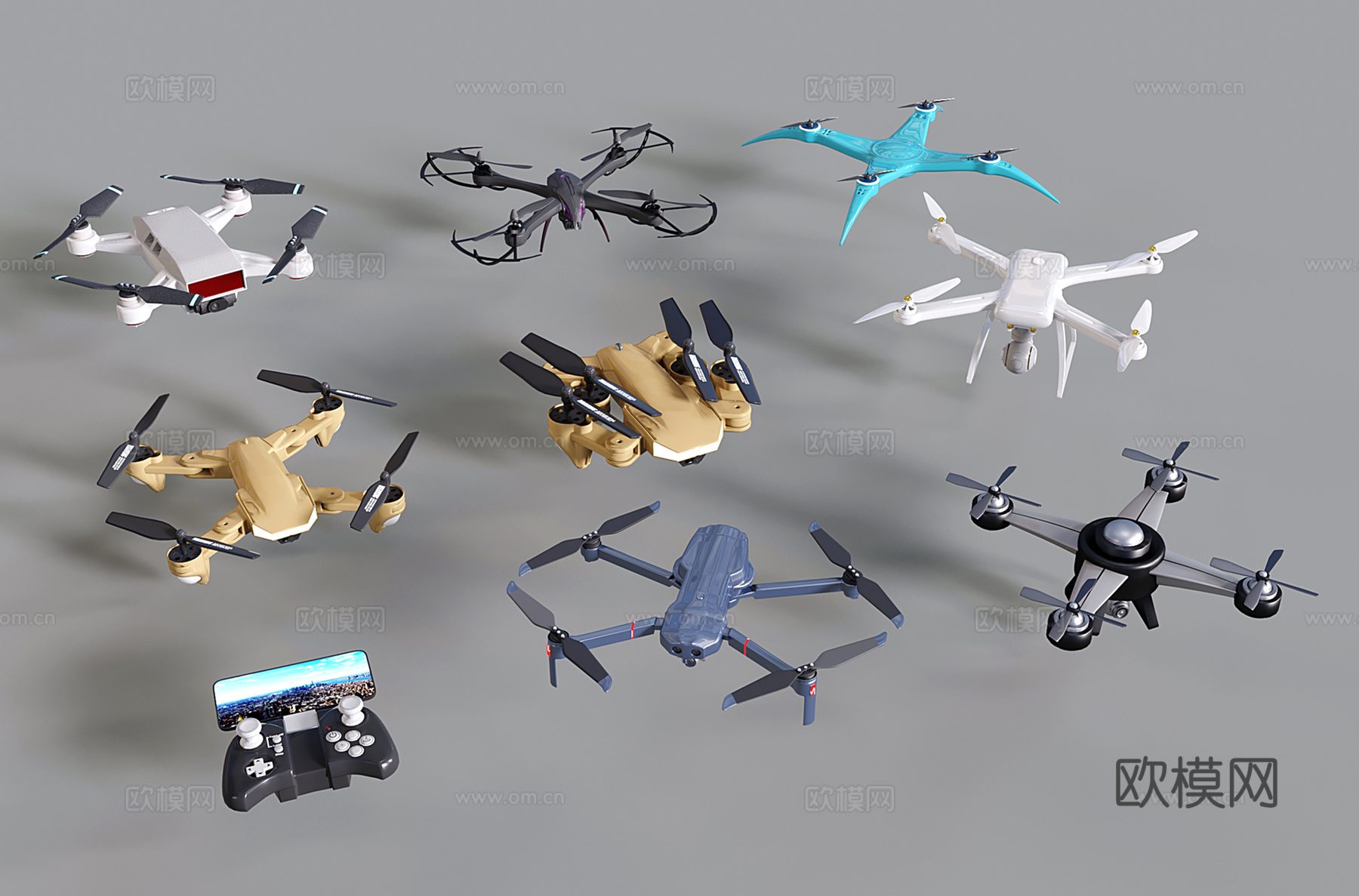 现代无人机 航拍无人机su模型