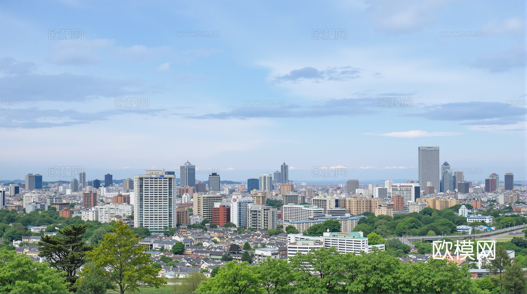 现代城市白天外景天空外景