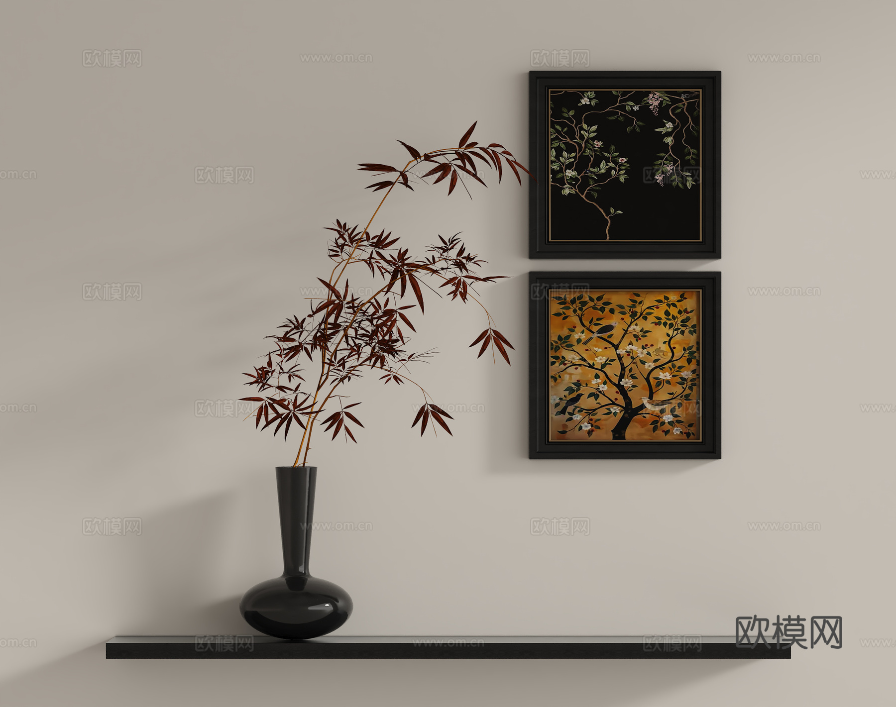 法式复古墙饰挂件su模型