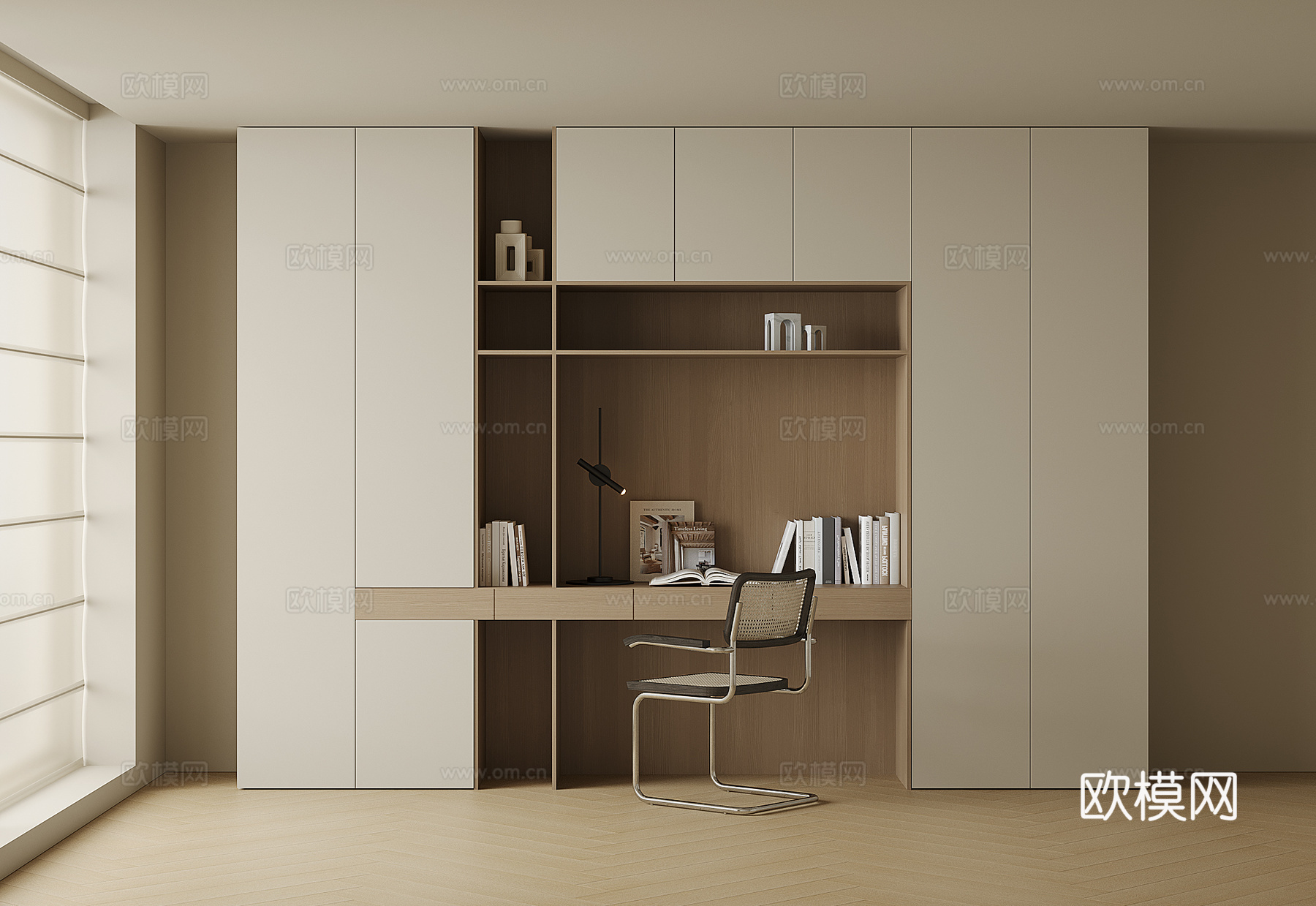 现代书桌柜su模型