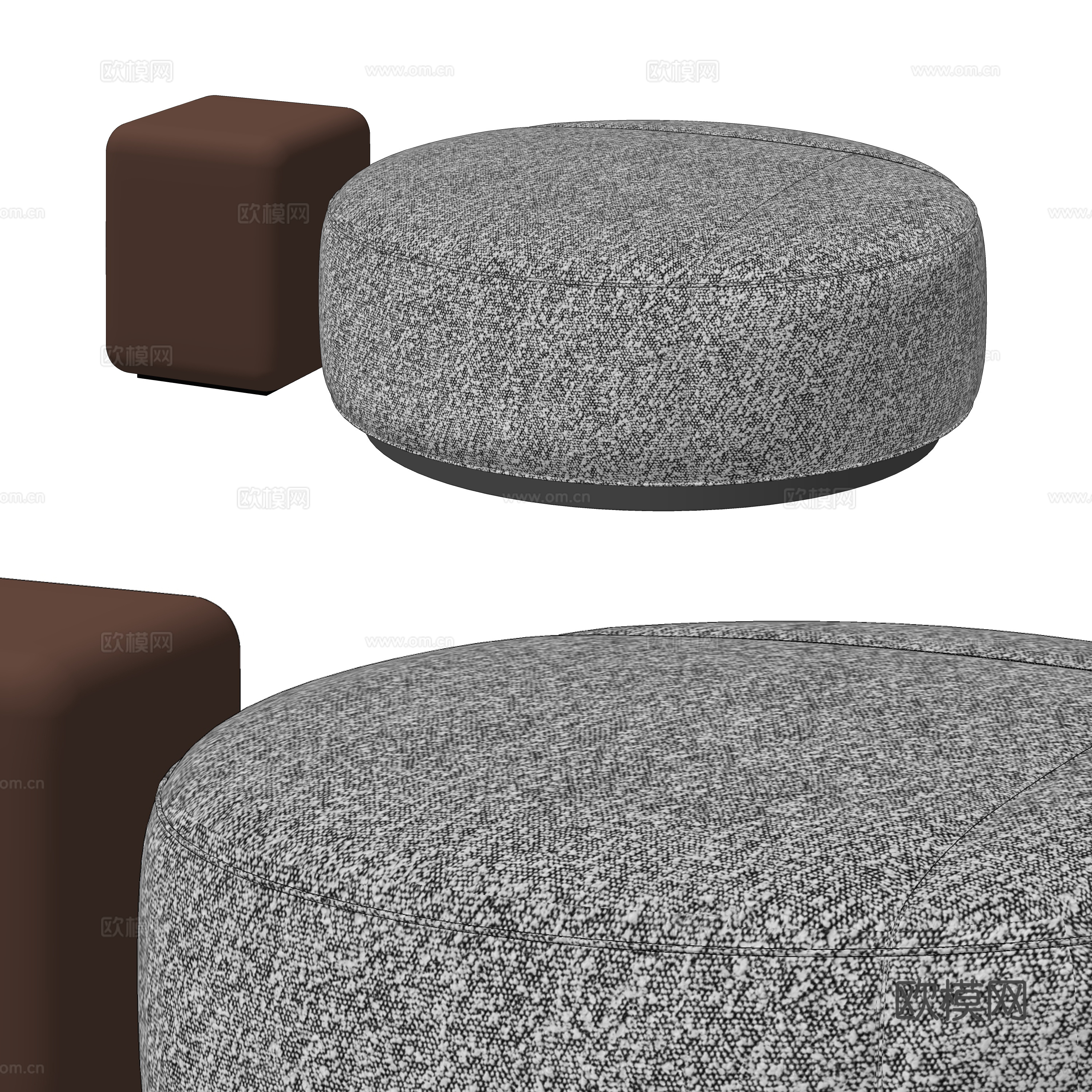 现代沙发凳 边几 角几su模型