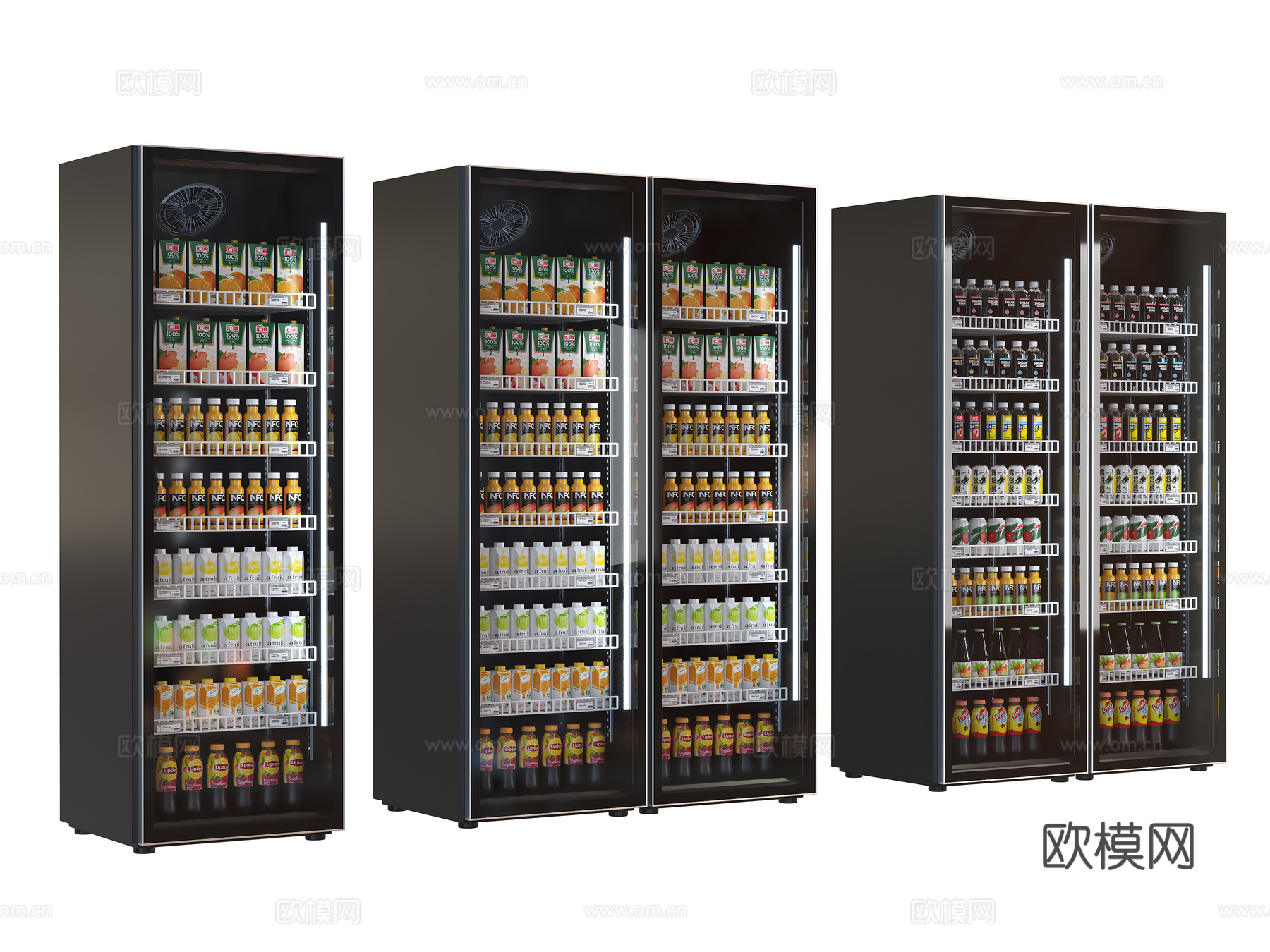 饮料柜 冷饮柜  啤酒饮料矿泉水 冷藏柜 保鲜柜 冰柜 冷柜su模型