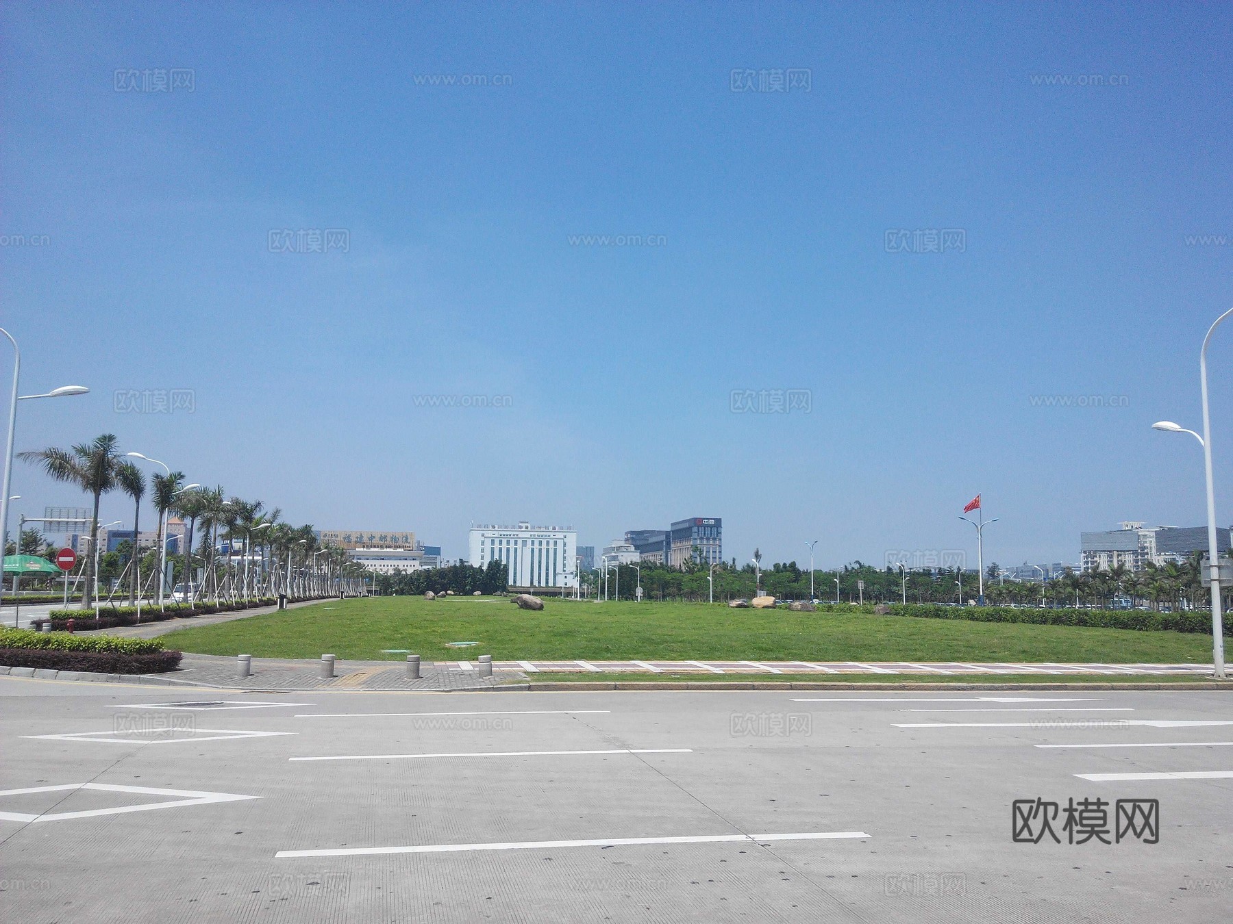 现代城市白天外景道路外景