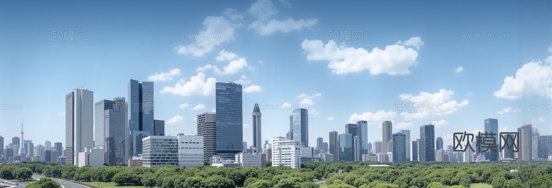 现代城市白天外景天空外景