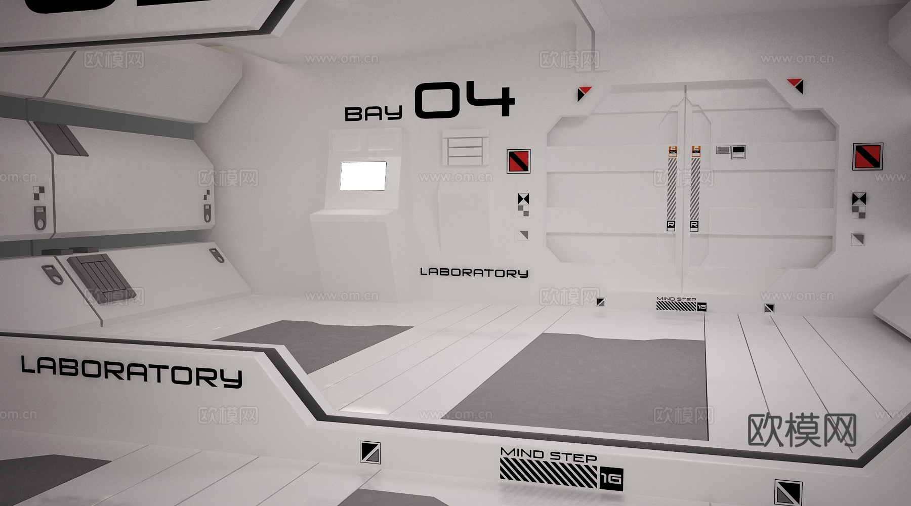 工厂实验室 科幻场景 车间 机房 仪器 器材设备3d模型下载（渲染图4）