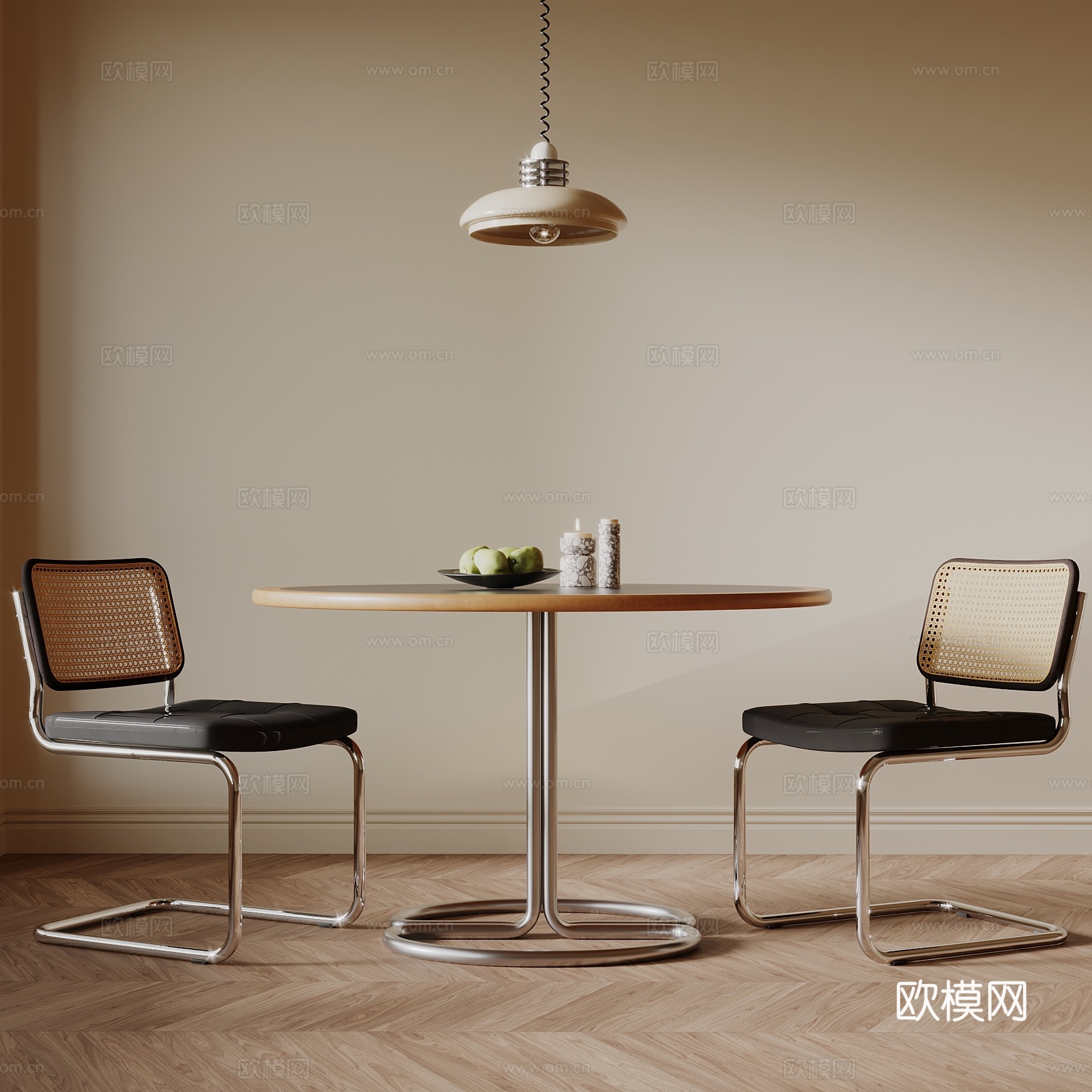 中古风餐桌椅 洽谈桌椅su模型