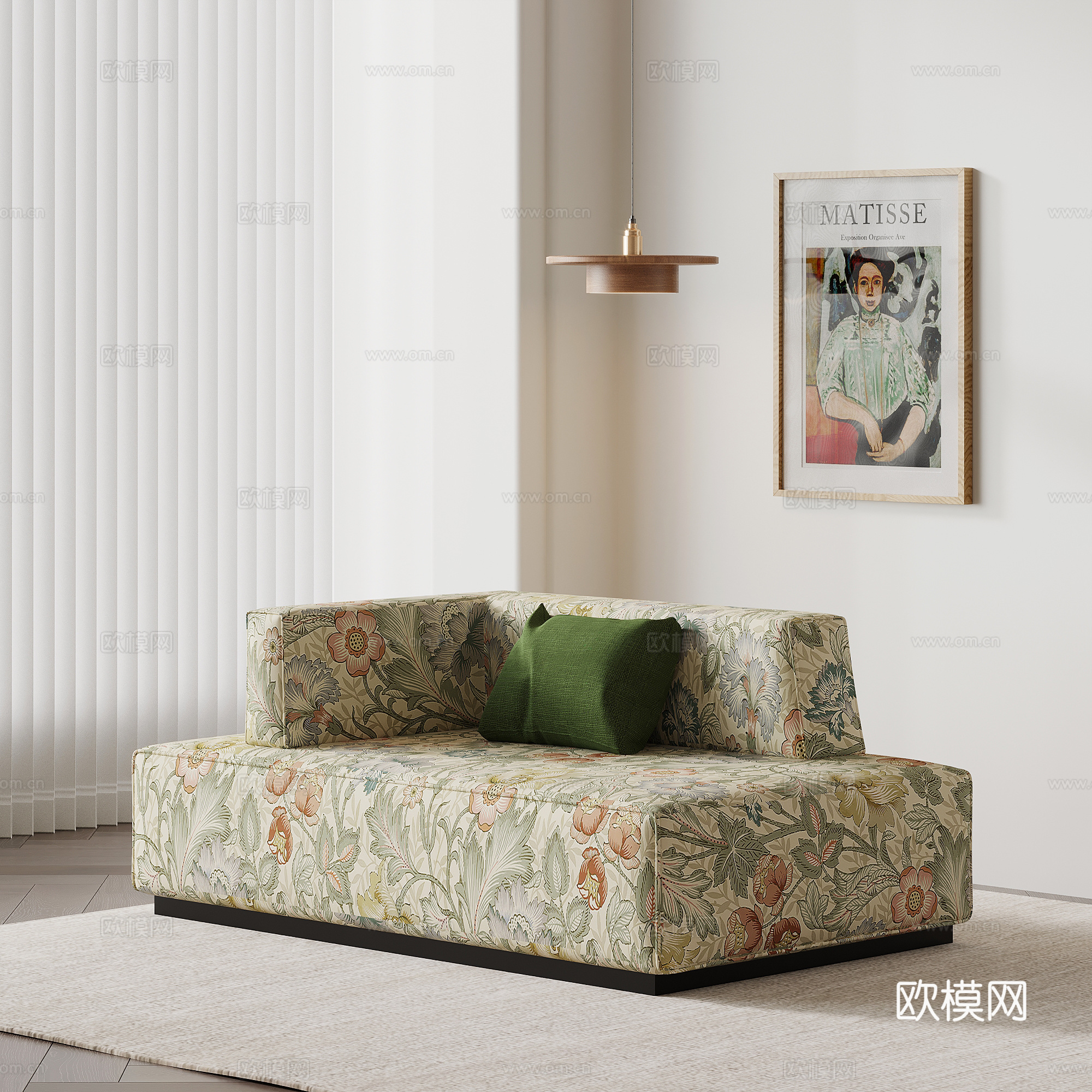 法式奶油风单人沙发su模型