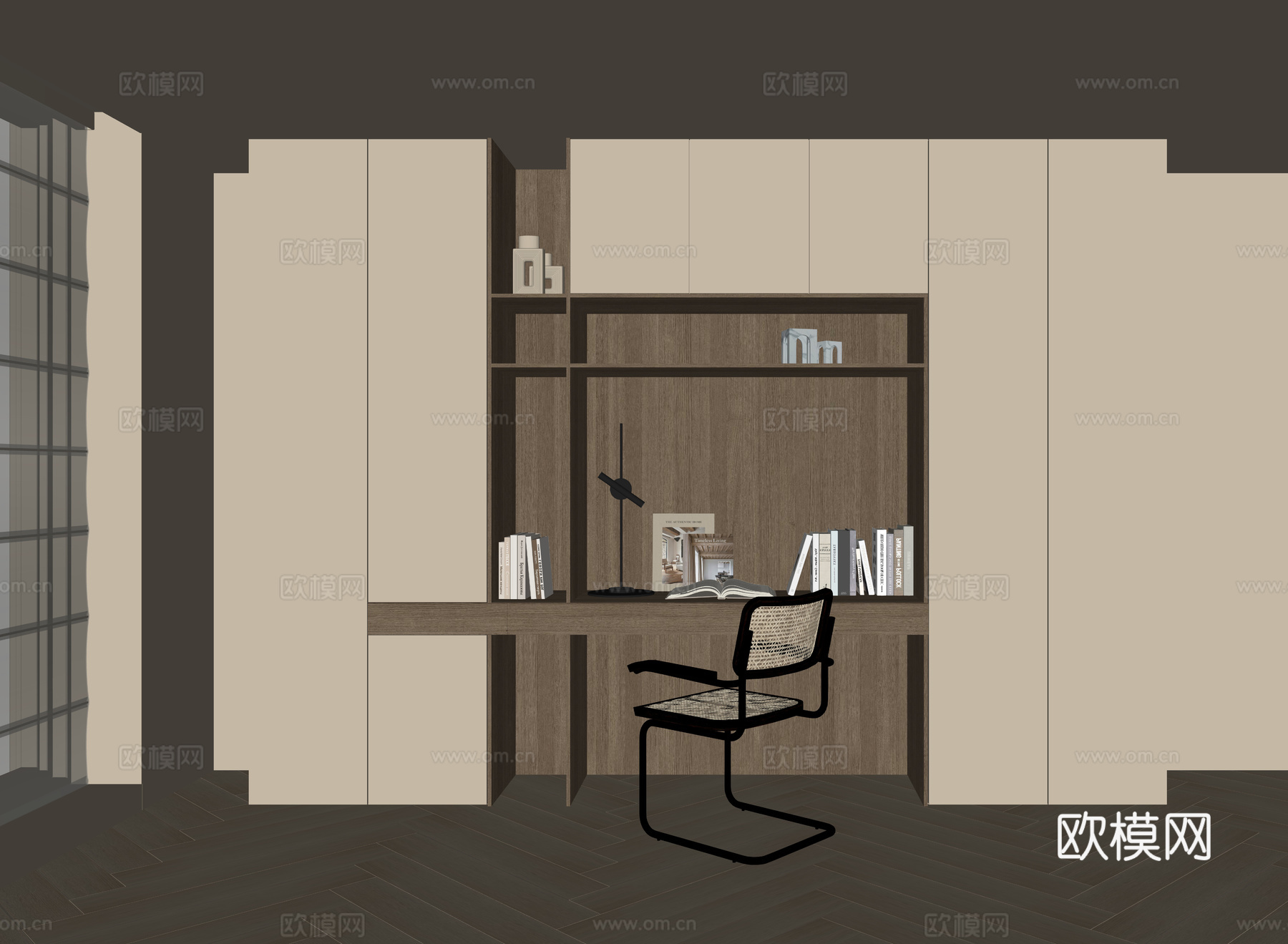 现代书桌柜su模型