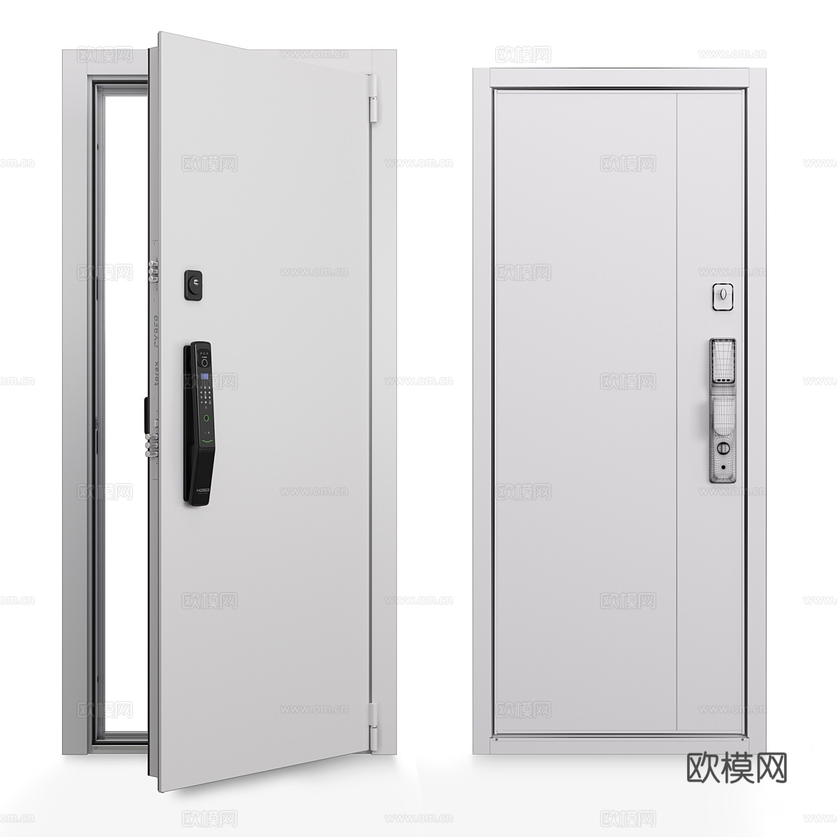 密码锁门 指纹锁门  入户门3d模型下载