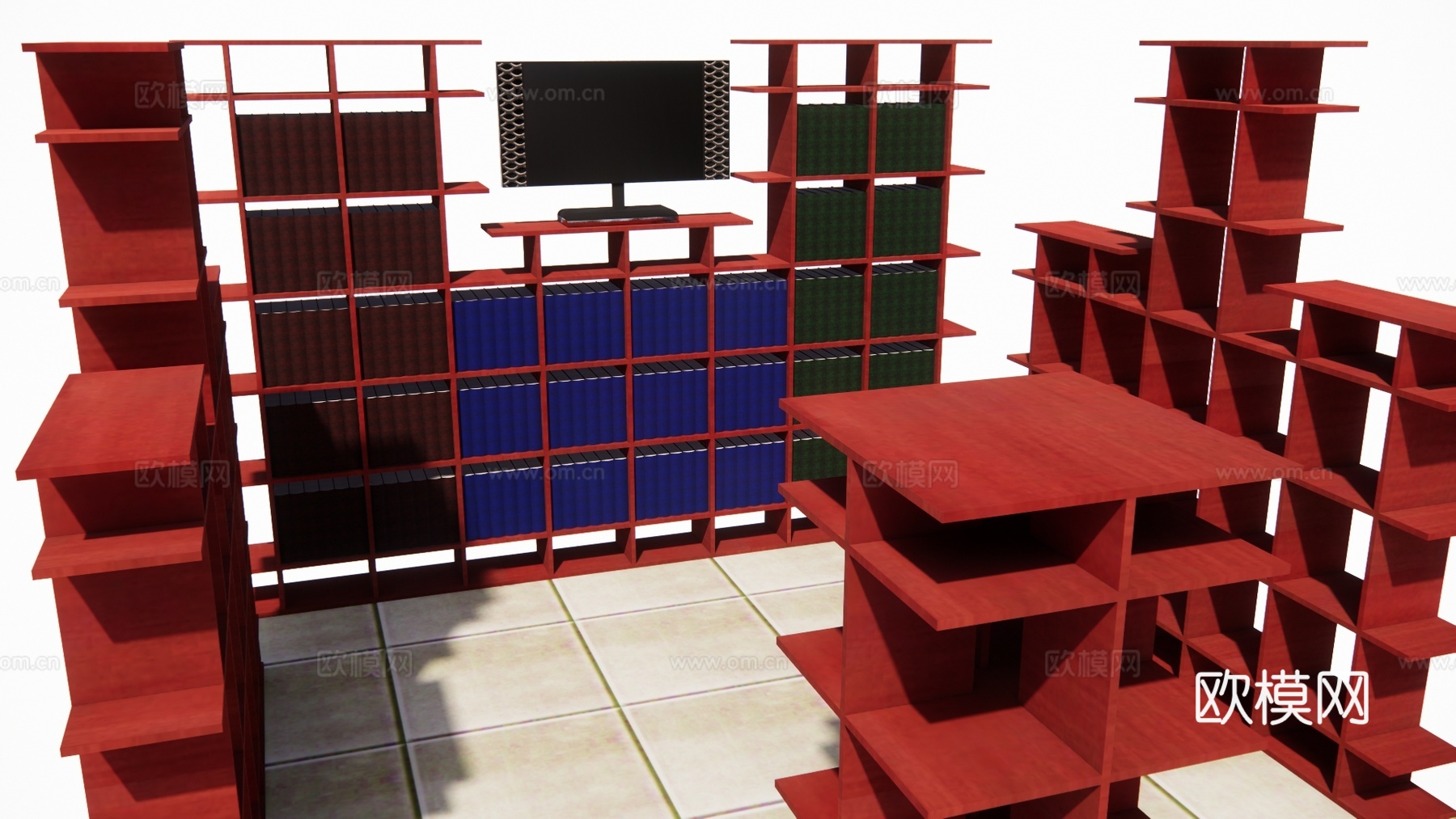 走廊 办事大厅 停车场 政府机构 休息站su模型