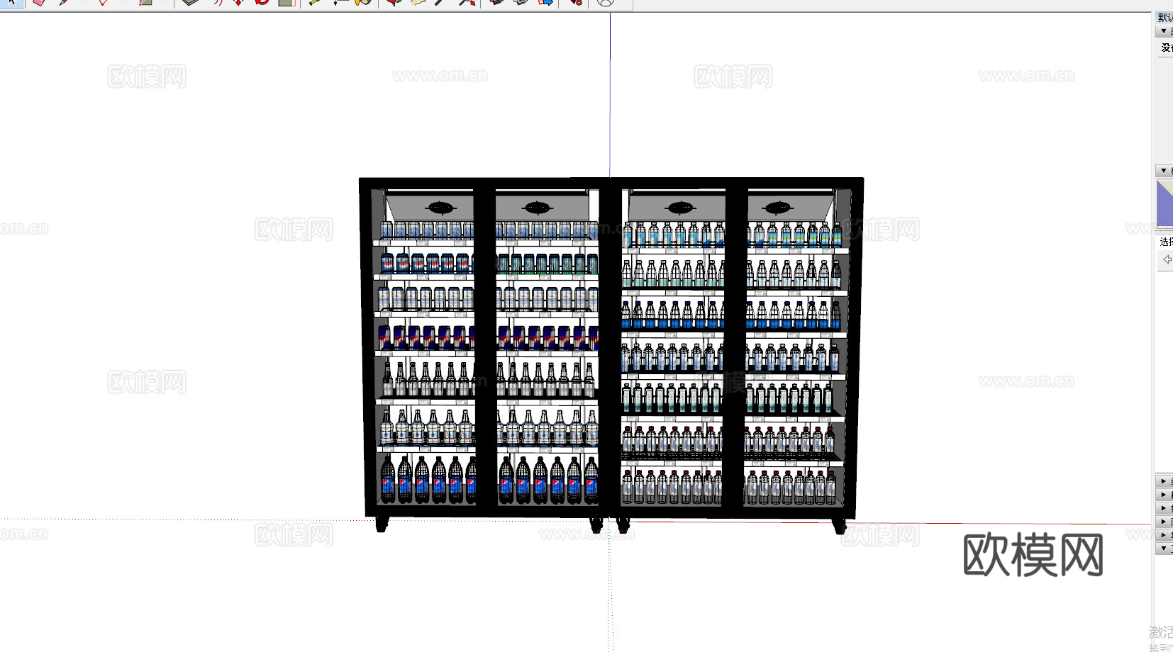 饮料柜 冷饮柜 啤酒饮料矿泉水 冷藏柜 保鲜柜 冰柜 冷柜su模型