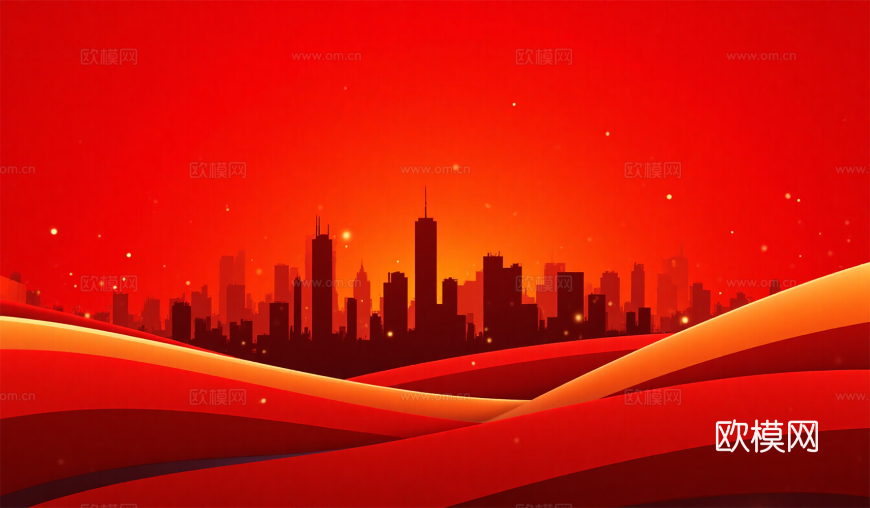 城市剪影背景贴图