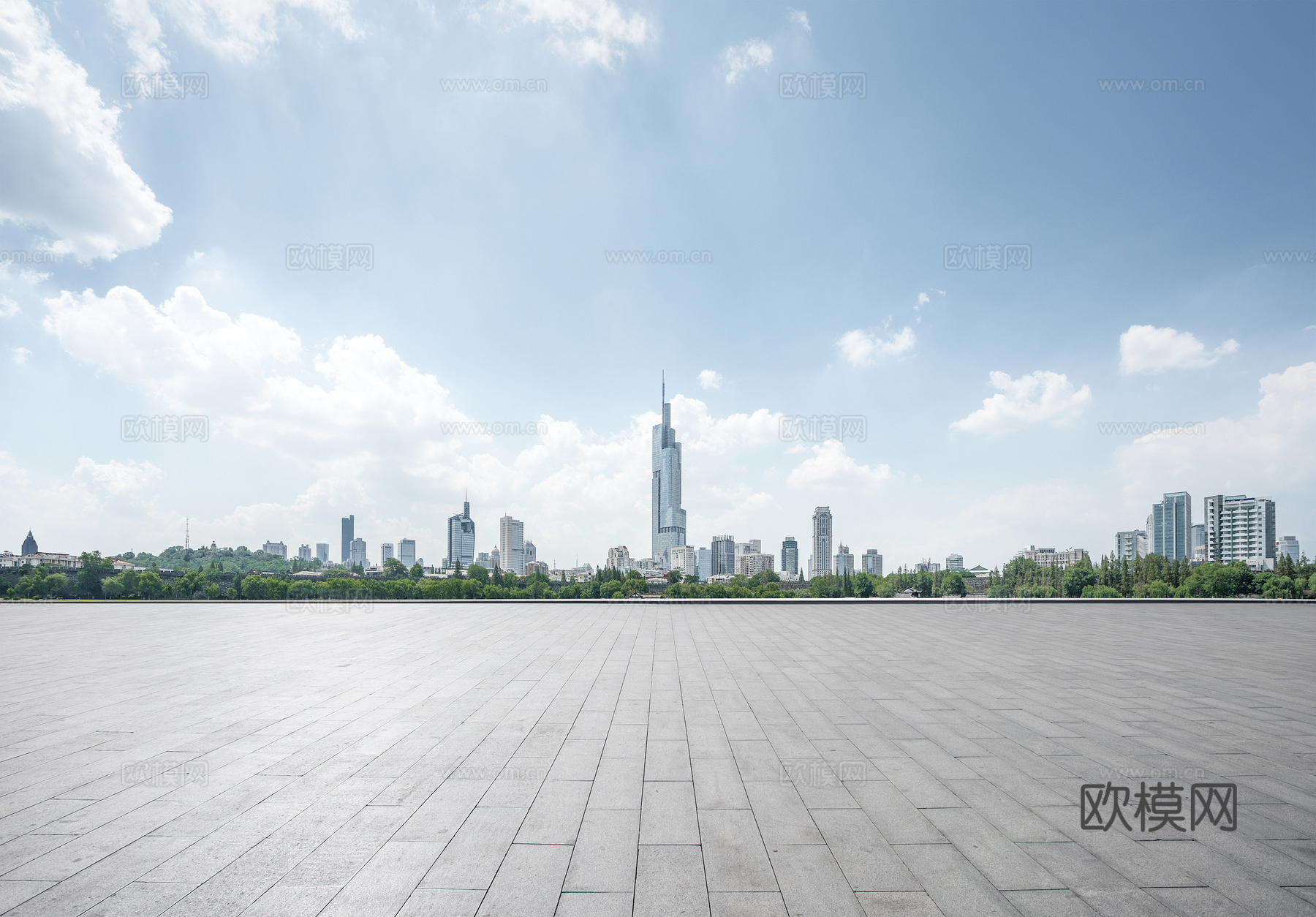 现代城市白天外景道路外景