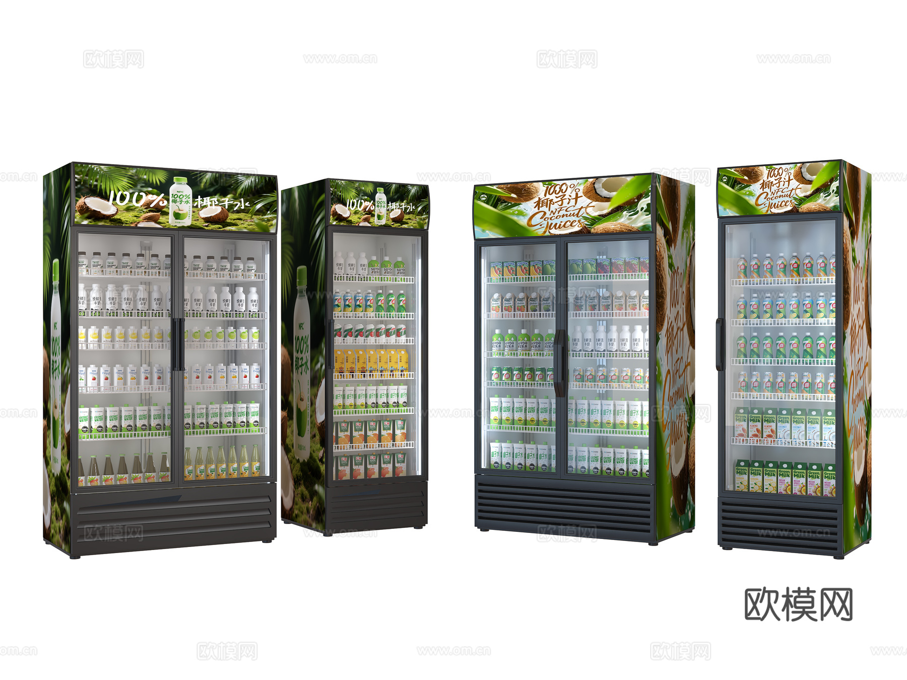 饮料柜 冷饮柜 啤酒饮料矿泉水 冷藏柜 保鲜柜 冰柜 冷柜su模型