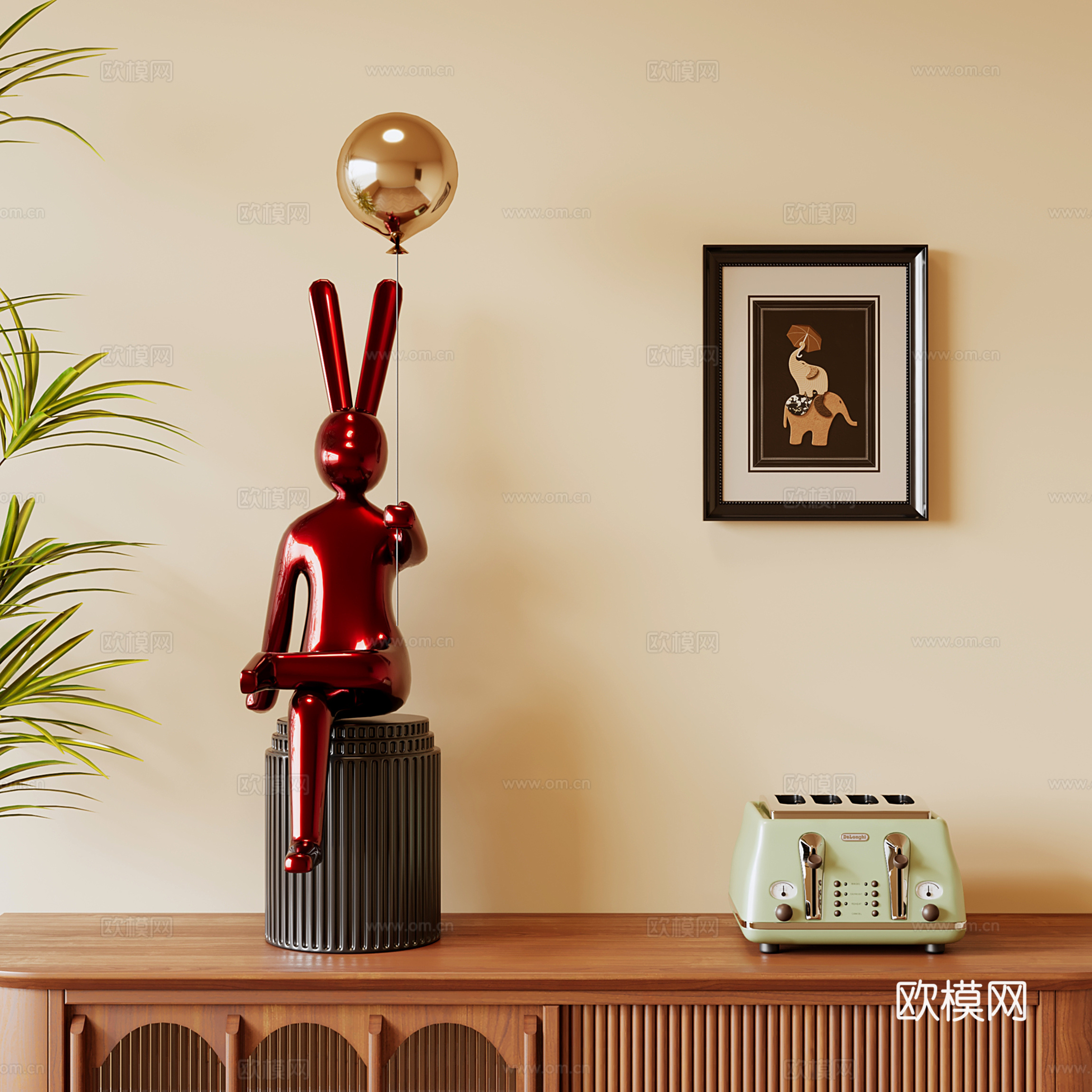 现代卡通雕塑 动物雕塑 兔子雕塑su模型