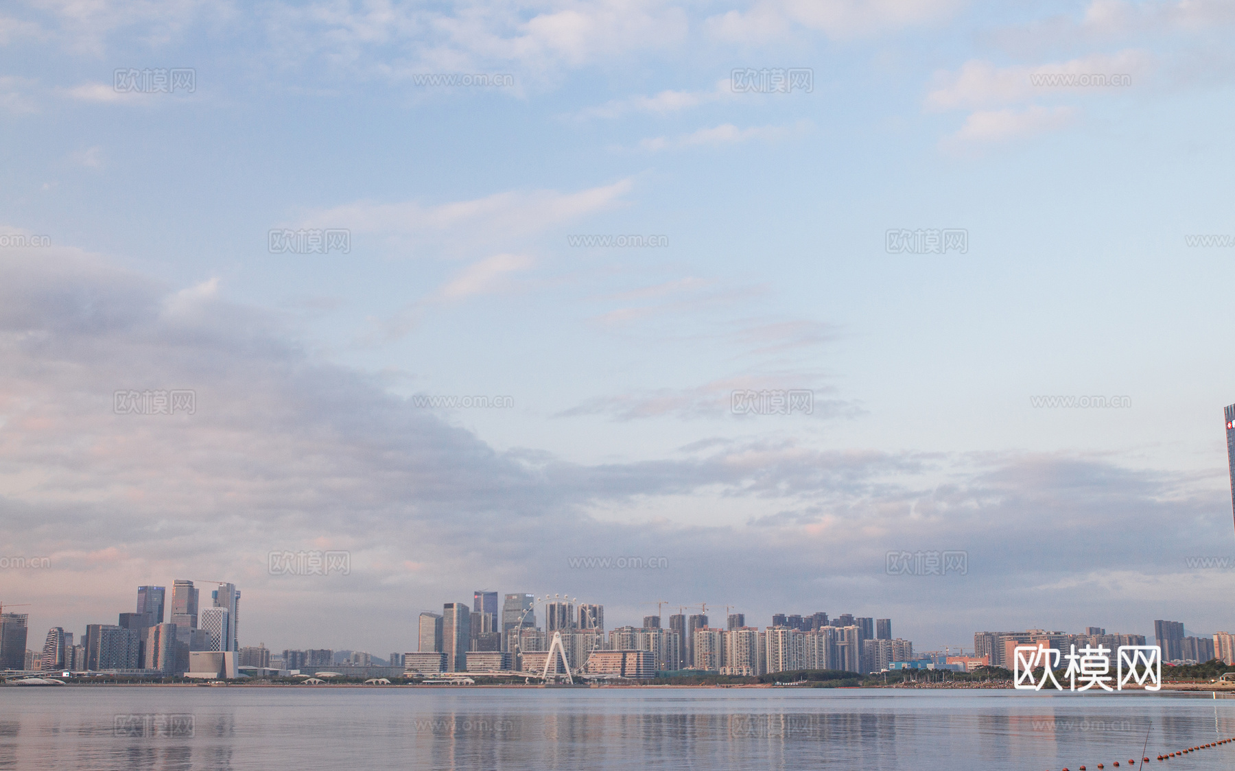 白天城市建筑户外江景外景贴图