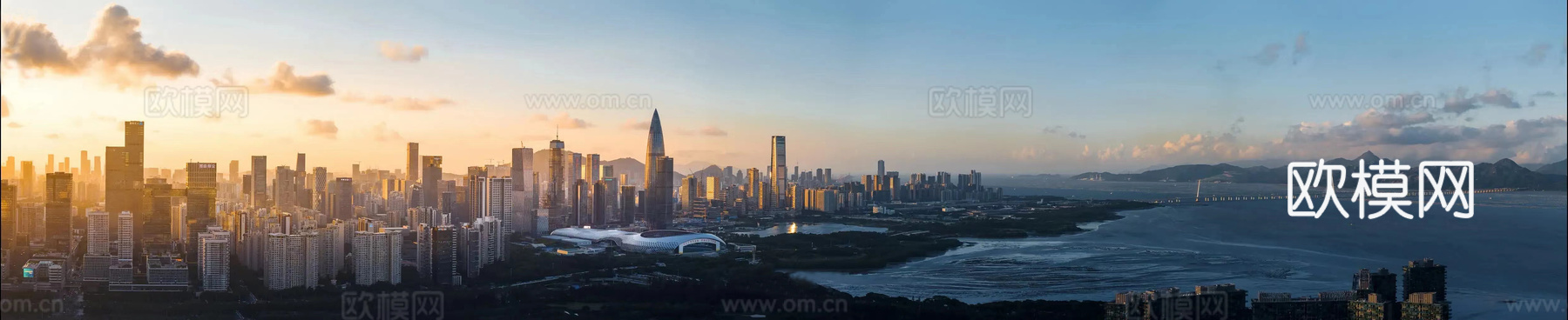 白天城市建筑户外江景海边外景贴图