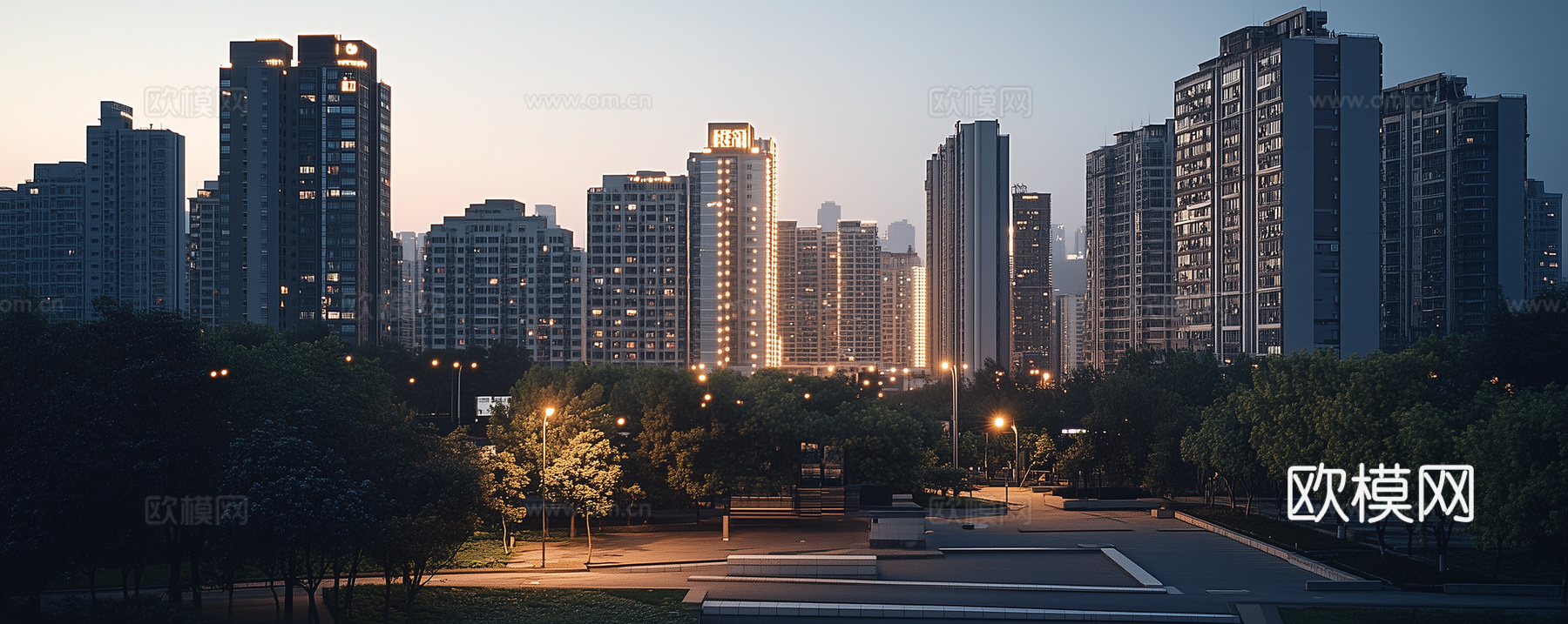 现代天空外景室外黄昏夕阳天空